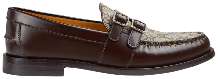 Gucci Buckle Loafer GG Monogram   Dark Brown