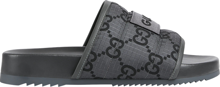 Gucci GG Slide Sandal 'GG Monogram - Grey Black'