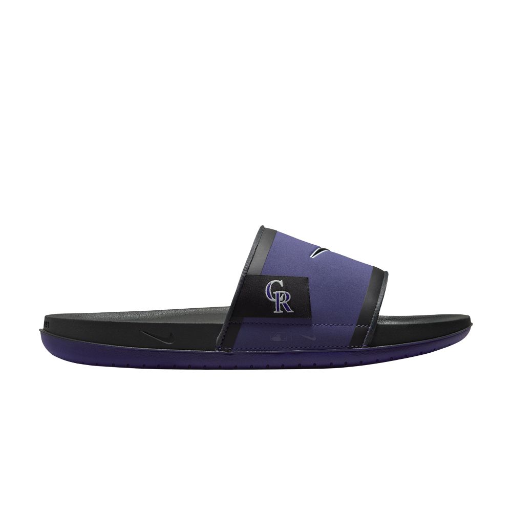 Pre-owned Nike Mlb X Offcourt Slide 'colorado Rockies' In Purple