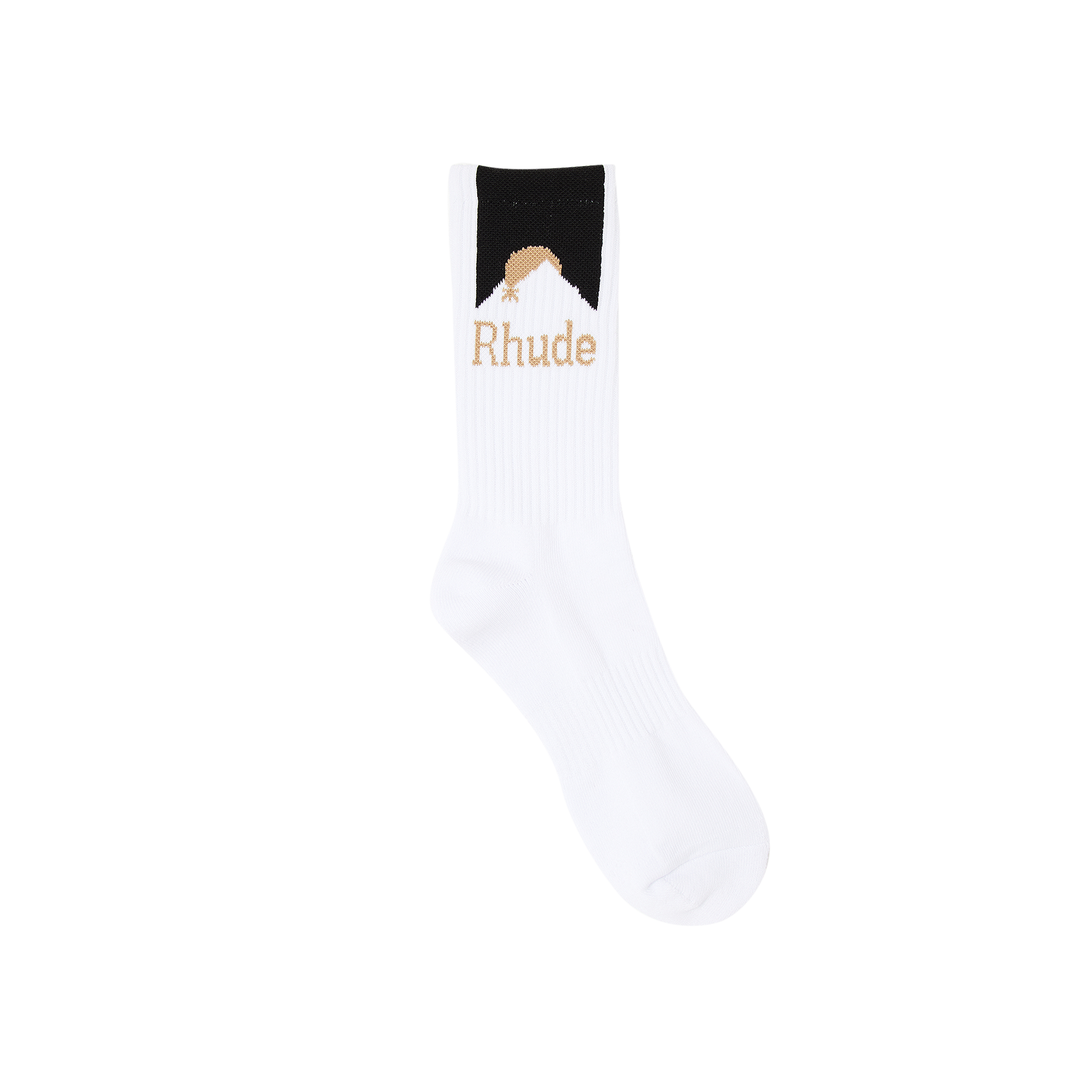Pre-owned Rhude Moonlight Sock 'white/black/yellow'