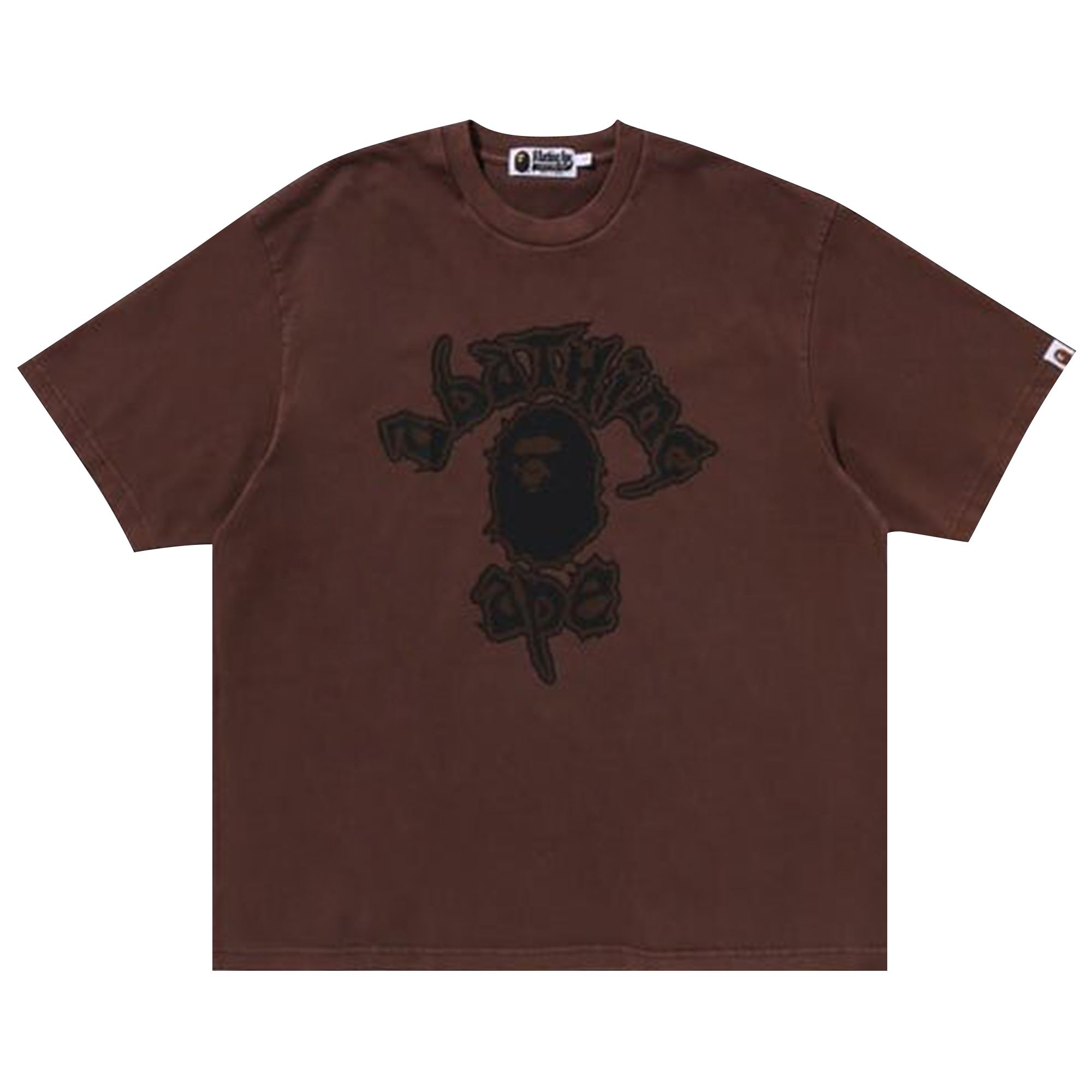 Pre-owned Bape Mad College Garment Dyed Relaxed Fit Tee 'brown' | Men's Size Xl