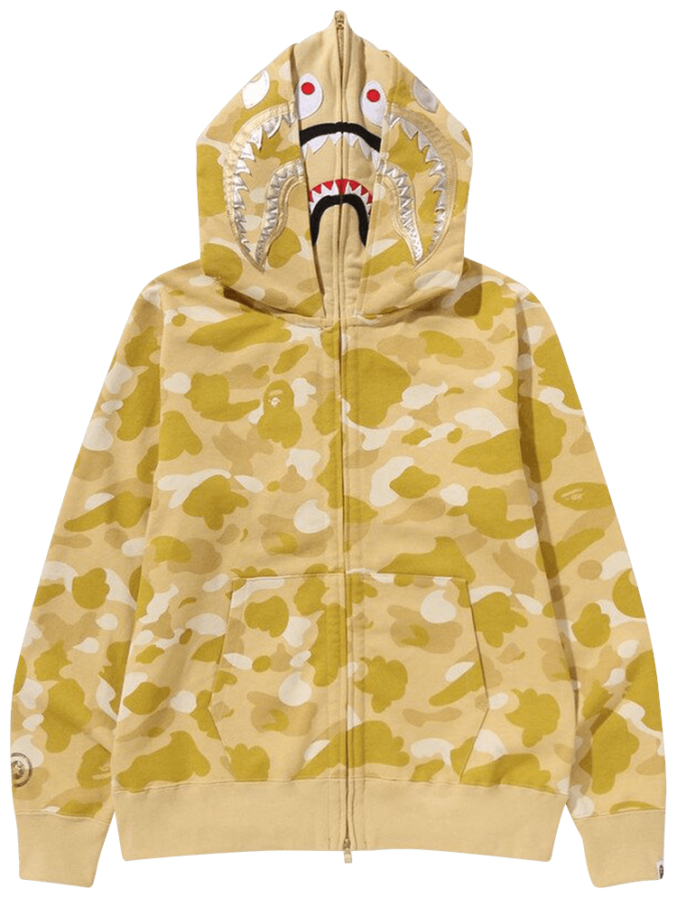 BAPE Color Camo Double Shark Full Zip Hoodie Yellow