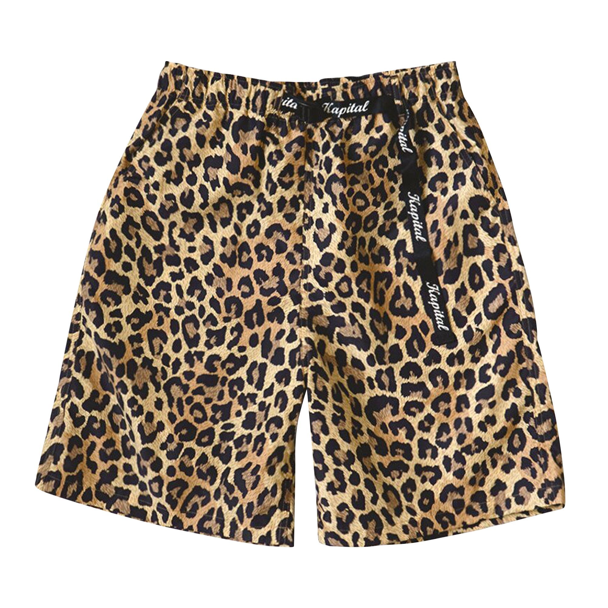 Pre-owned Kapital Fast-dry Taffeta Leopard Easy Shorts 'brown' | Men's Size 3