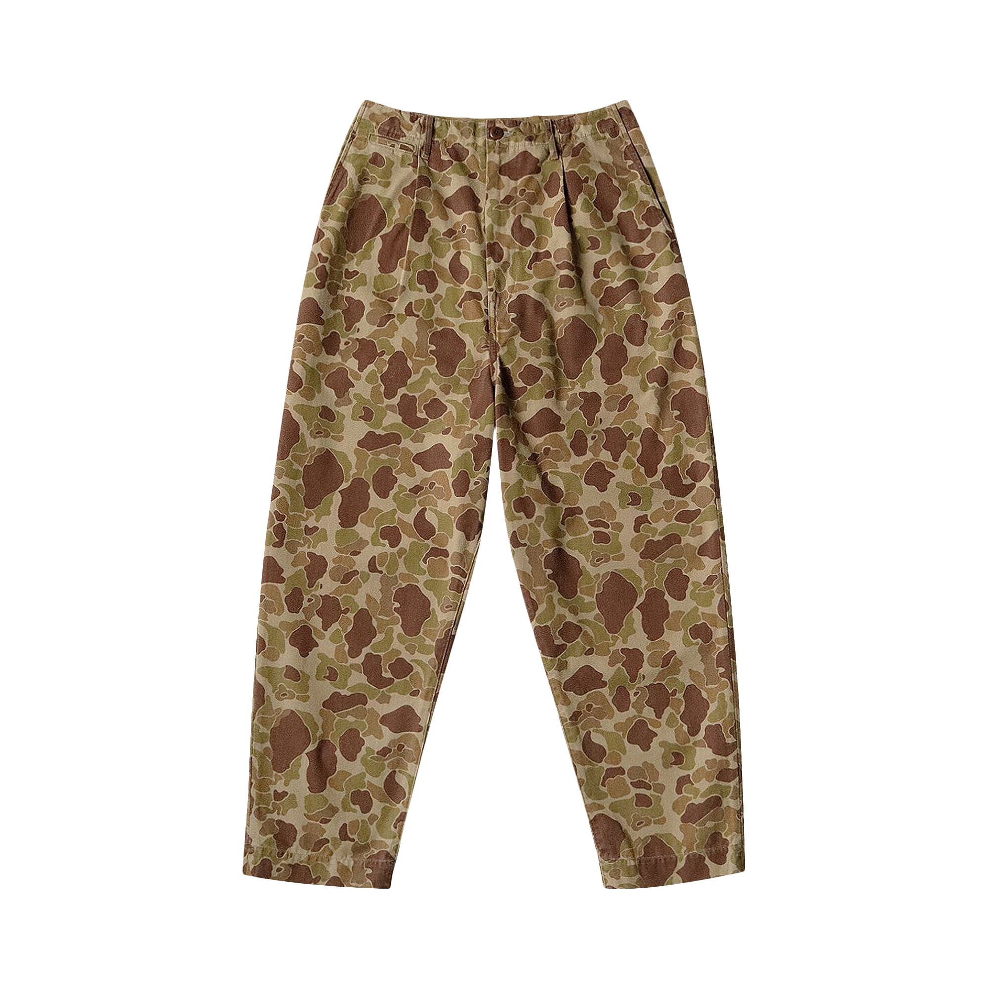 Pre-owned Kapital Herringbone Happy Peek-a-boo Camo Nime Pants 'beigekhaki' | Tan | Men's Size 2