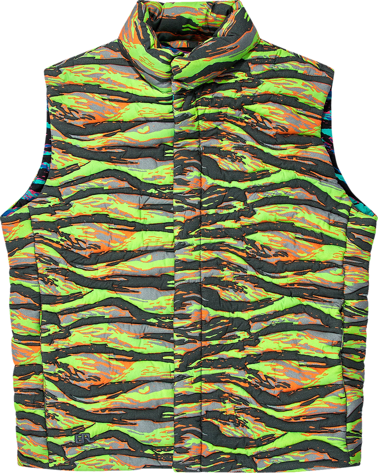 Buy ERL Printed Quilted Puffer Vest 'Green Rave' - ERL06J007 GREE