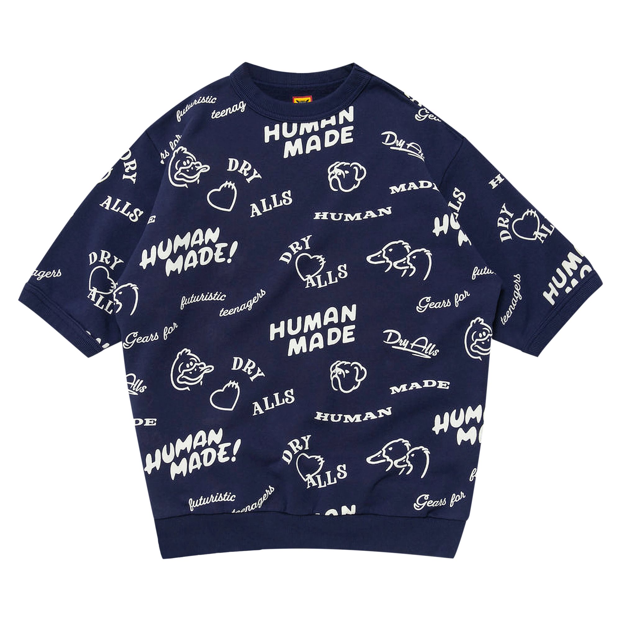 Pre-owned Human Made Printed Short-sleeve Sweatshirt 'navy' In Blue