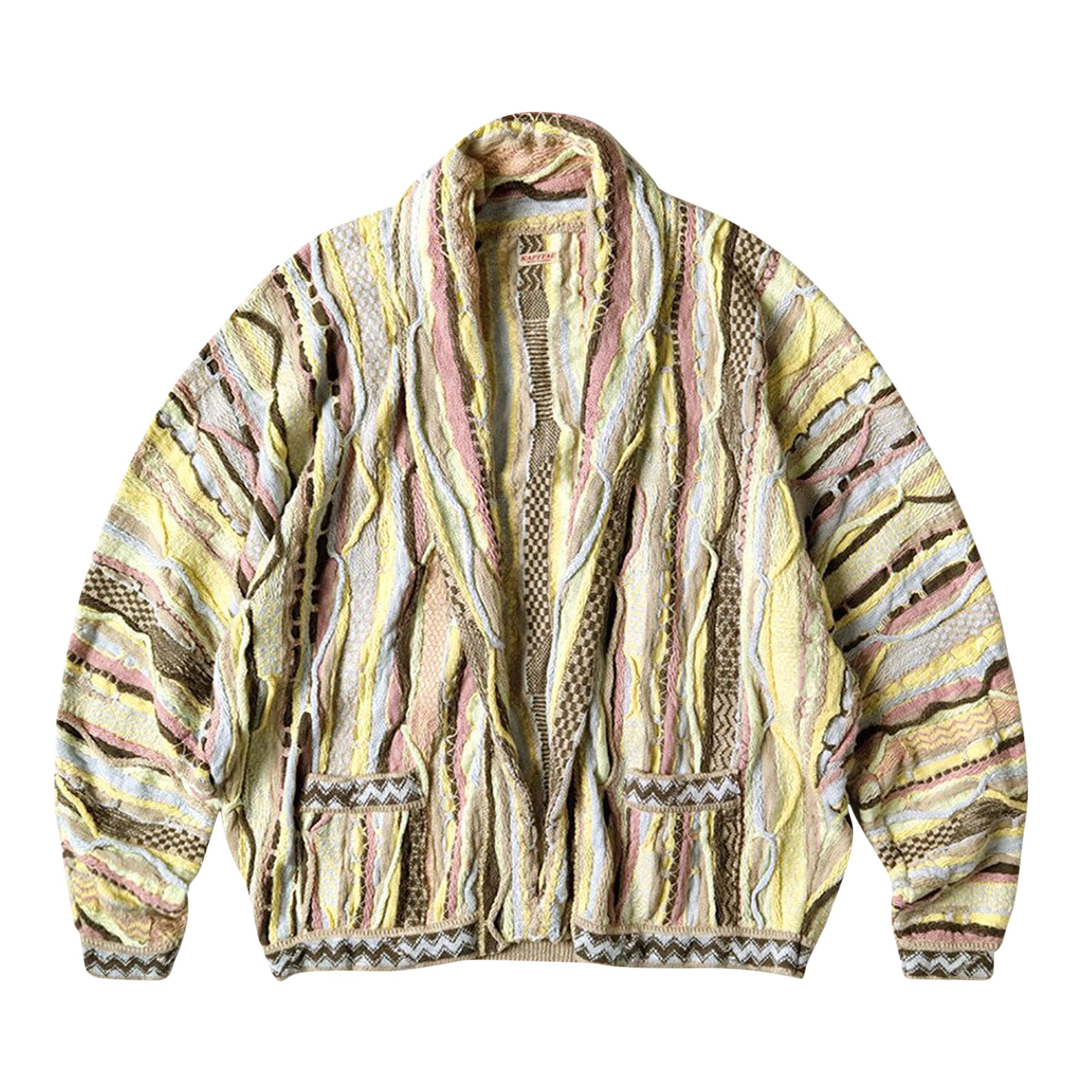 Pre-owned Kapital Knit Gaudy Cardigan 'yellow' | Men's Size 1