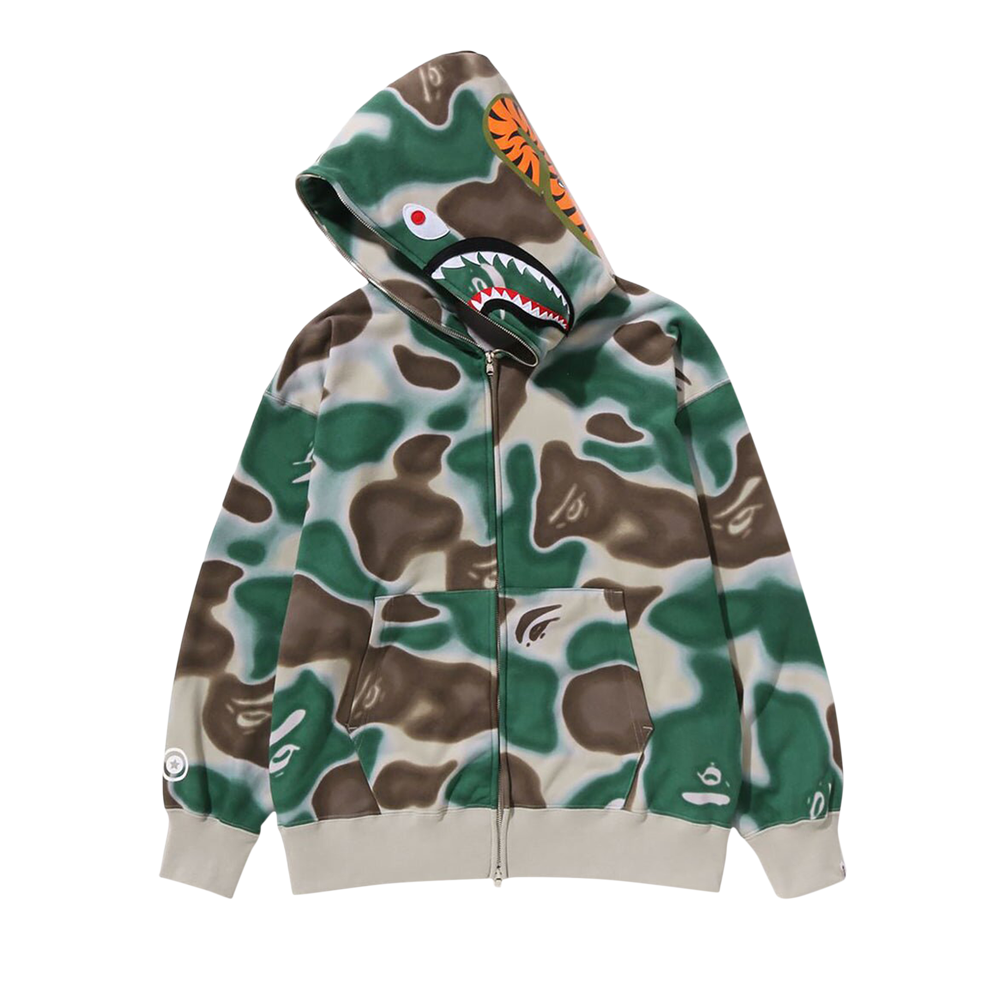 BAPE Logo Relaxed Fit Pullover Hoodie (FW22) Green