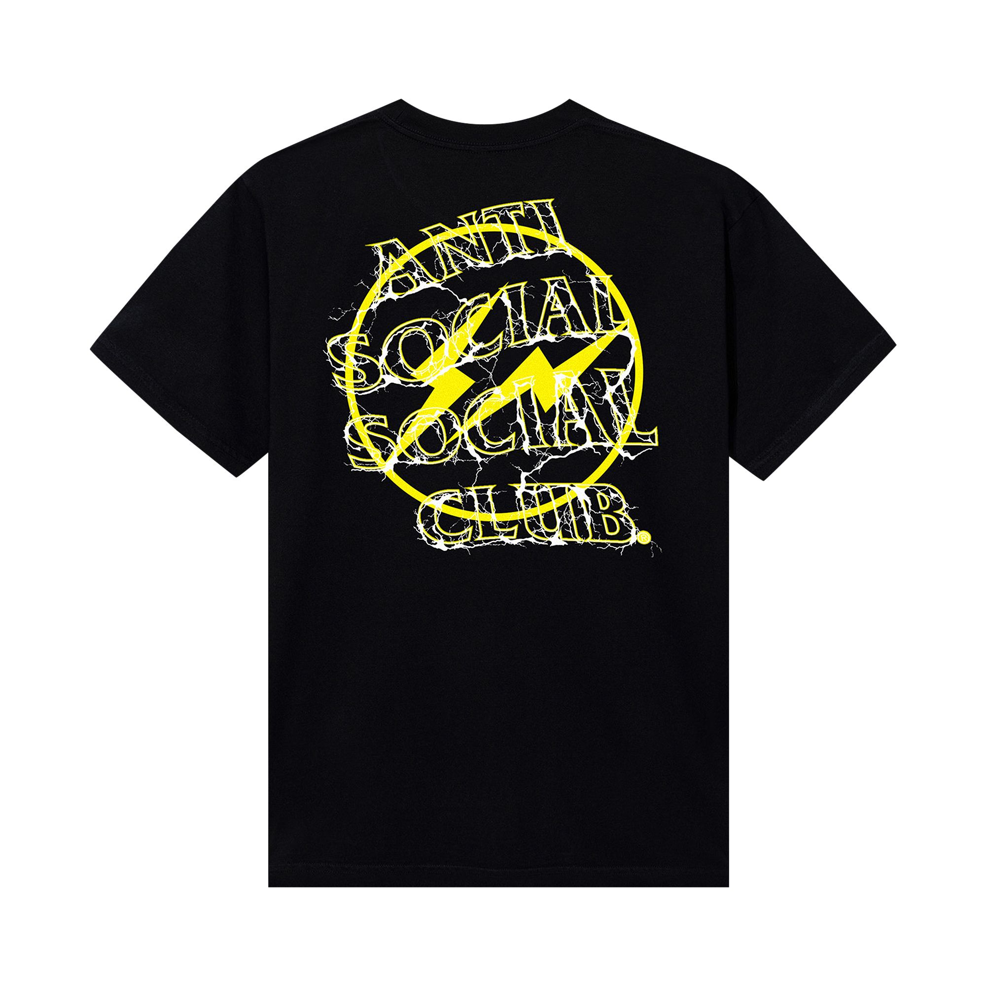 Anti Social Social Club x Fragment Design Bolt Tee 'Black/Yellow' | Men's Size XL