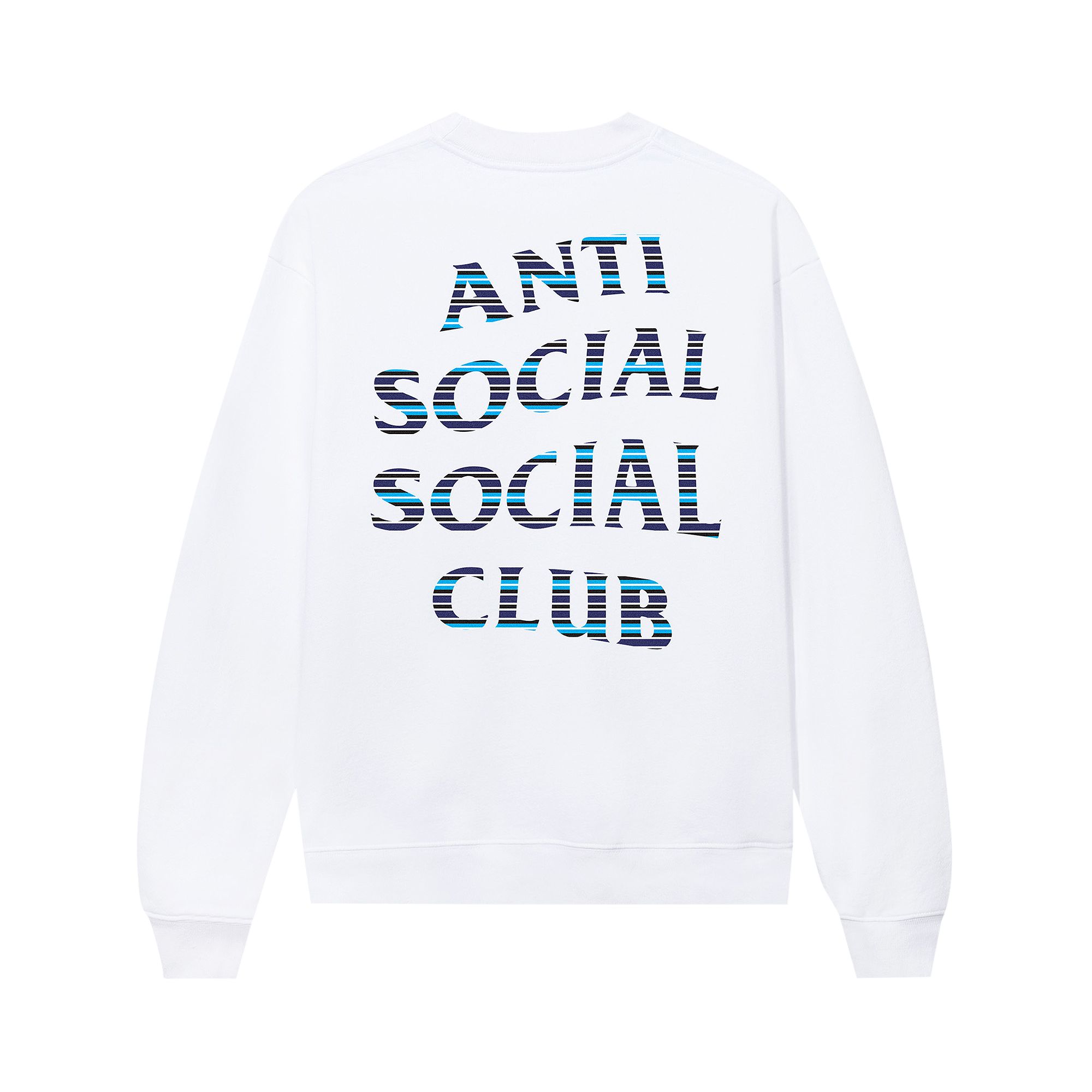 Pre-owned Anti Social Social Club X Fragment Design Logo Crewneck 'white/blue' | Men's Size L