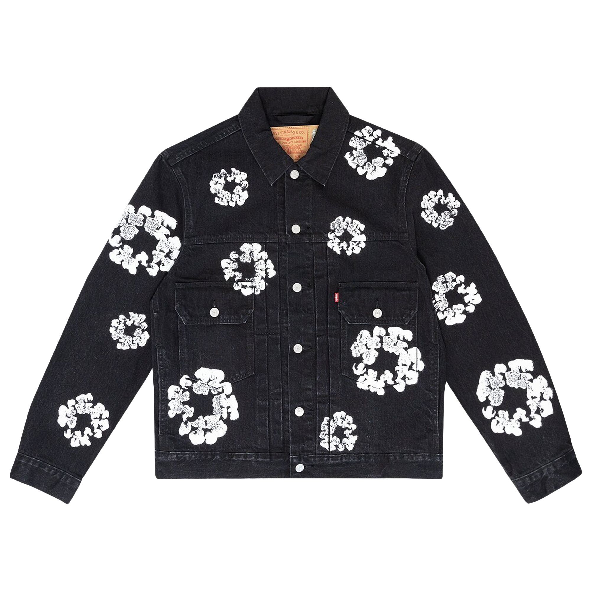 Pre-owned Denim Tears Type Ii All Over Wreath Jacket 'black'