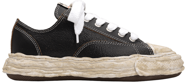 Maison Mihara Yasuhiro Peterson Low Cracking Leather   Black White
