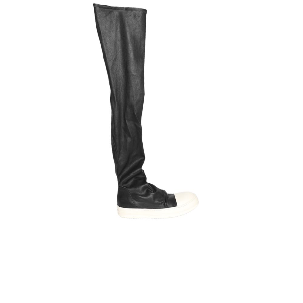 Pre-owned Rick Owens Wmns Lido Knee-high Stocking Sneaks 'black Milk' | Women's Size 36