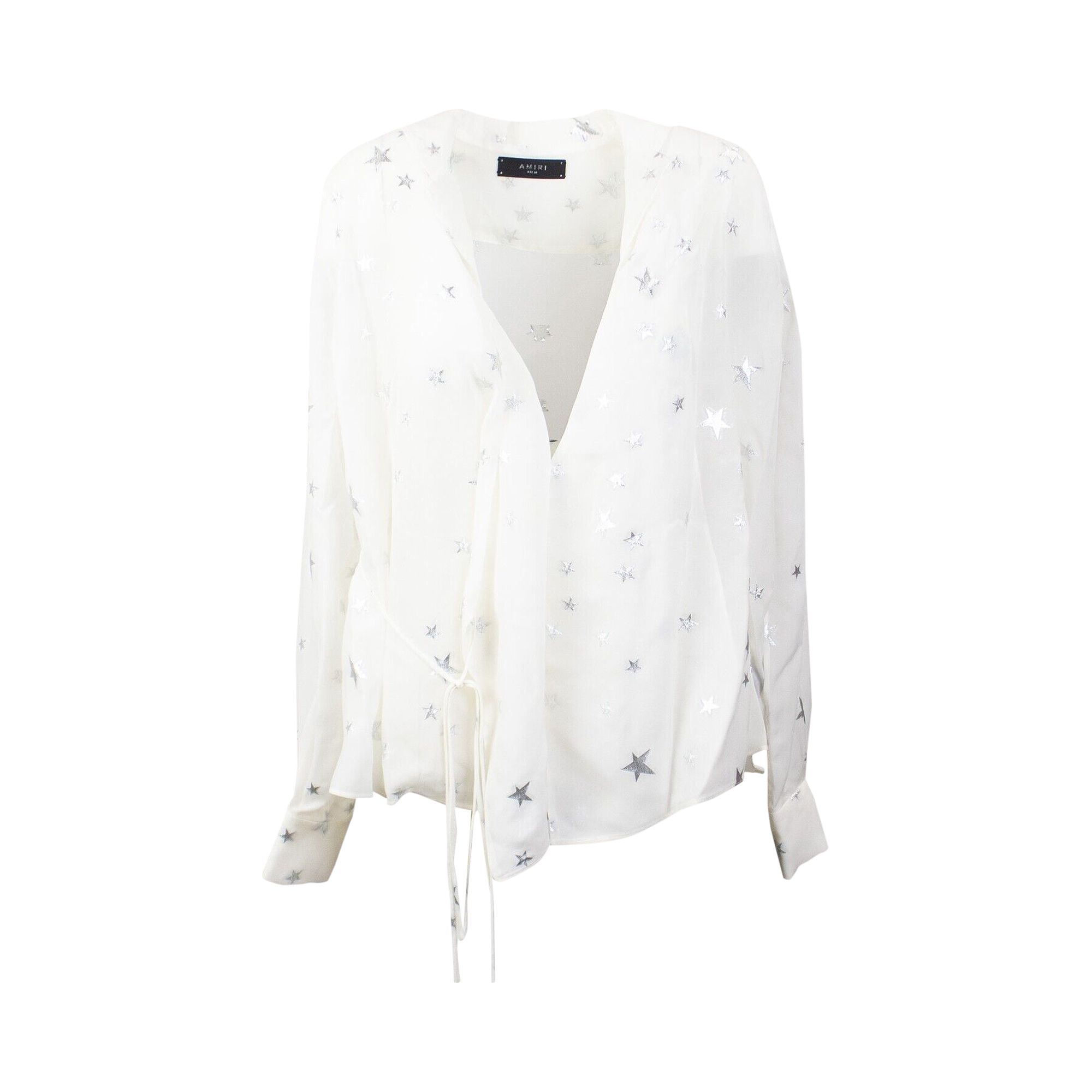 Pre-owned Amiri Stars Fil Coupe Wrap Shirt 'white' | Women's Size 38
