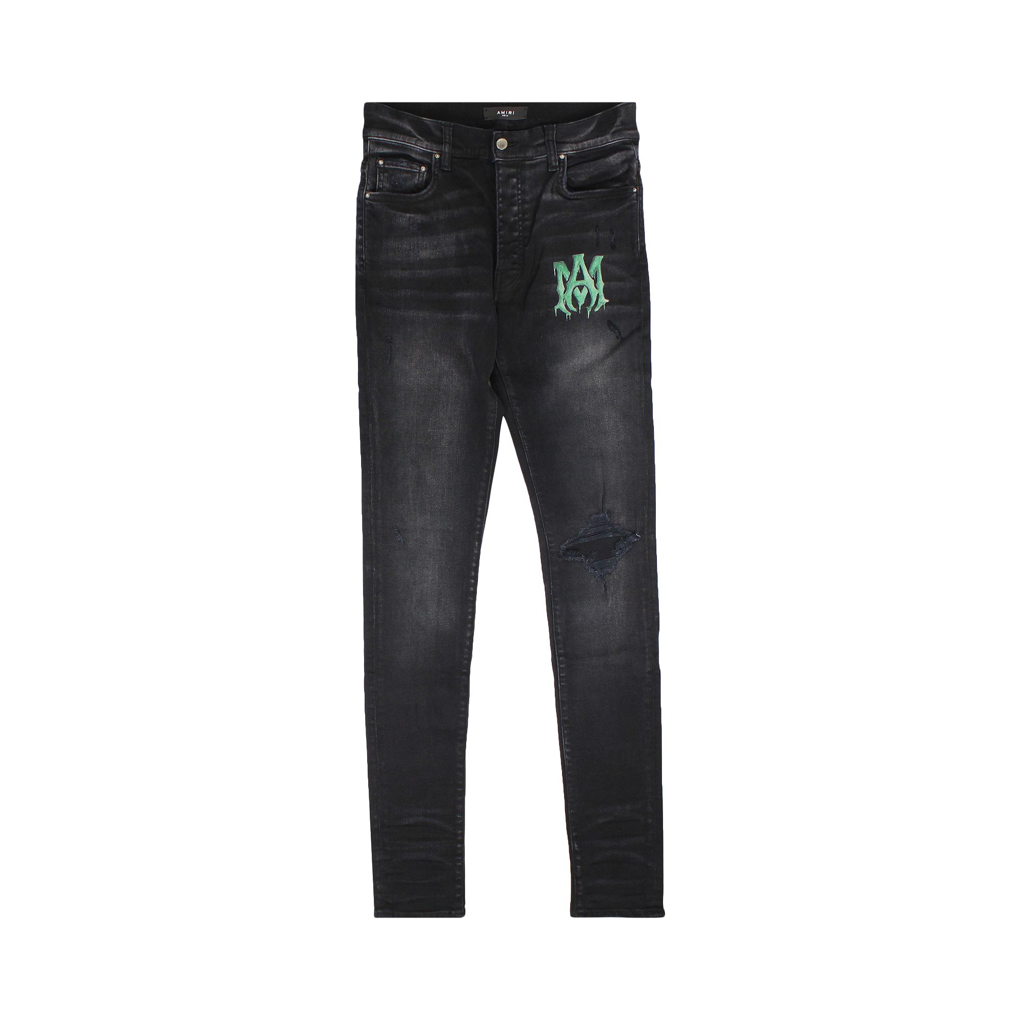 Amiri Watercolor Logo Jean 'Aged Black' | Men's Size 36