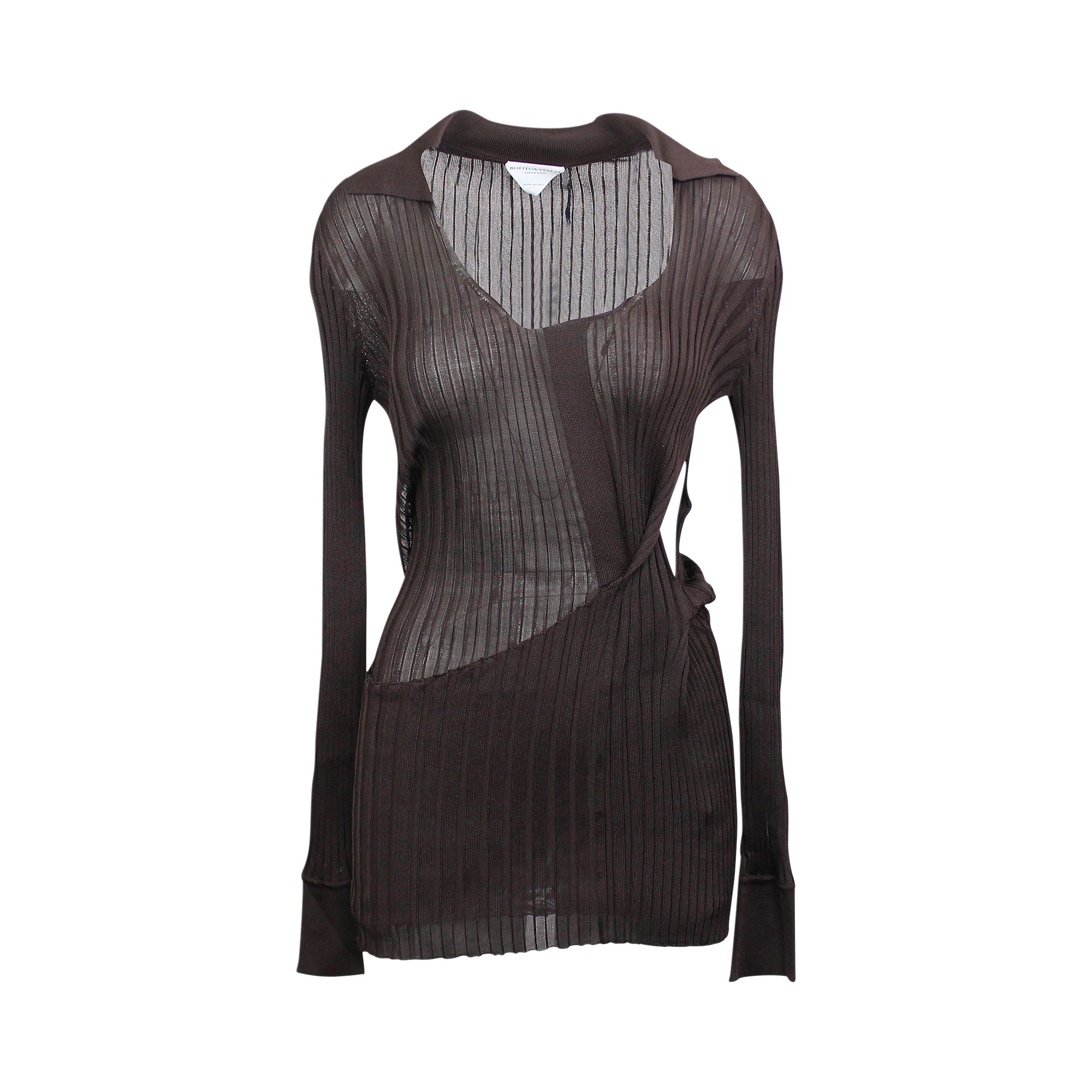 Pre-owned Bottega Veneta Lightweight Silk Sweater Dress 'brown' | Women's Size 40