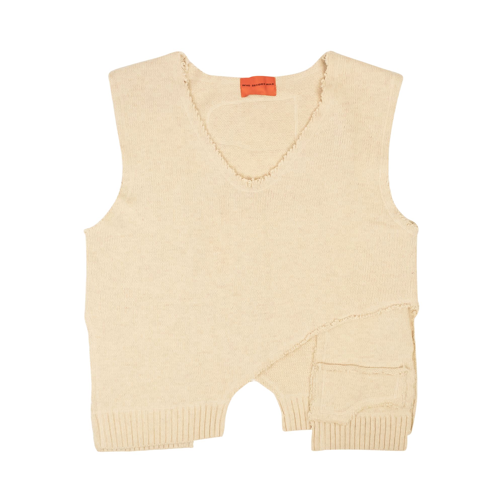 Pre-owned Who Decides War L'ardeur Unadorned Sweater Vest 'cream' | Men's Size S In White