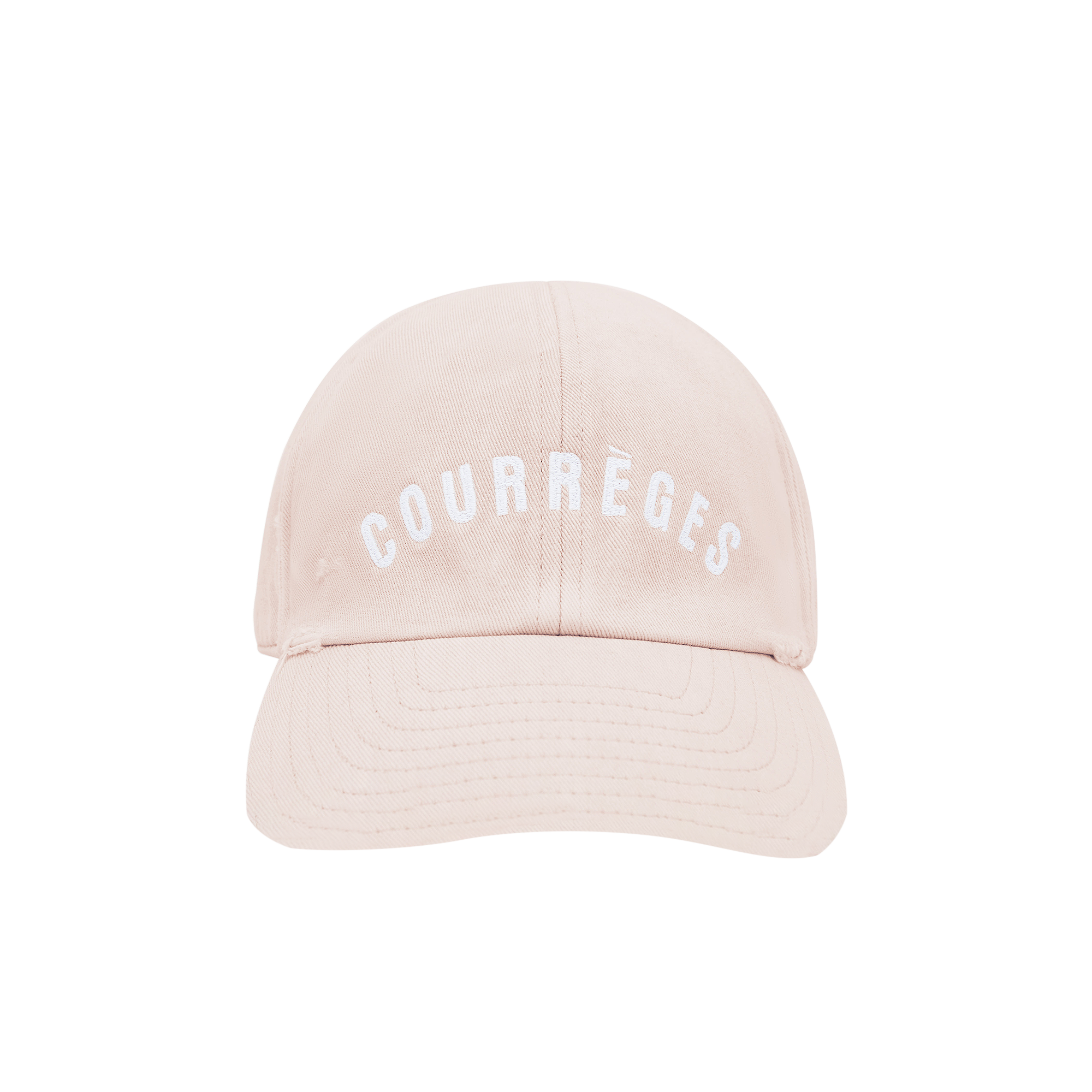 Pre-owned Courrèges Ac Embroidered Washed Cap 'oatmeal' In Tan