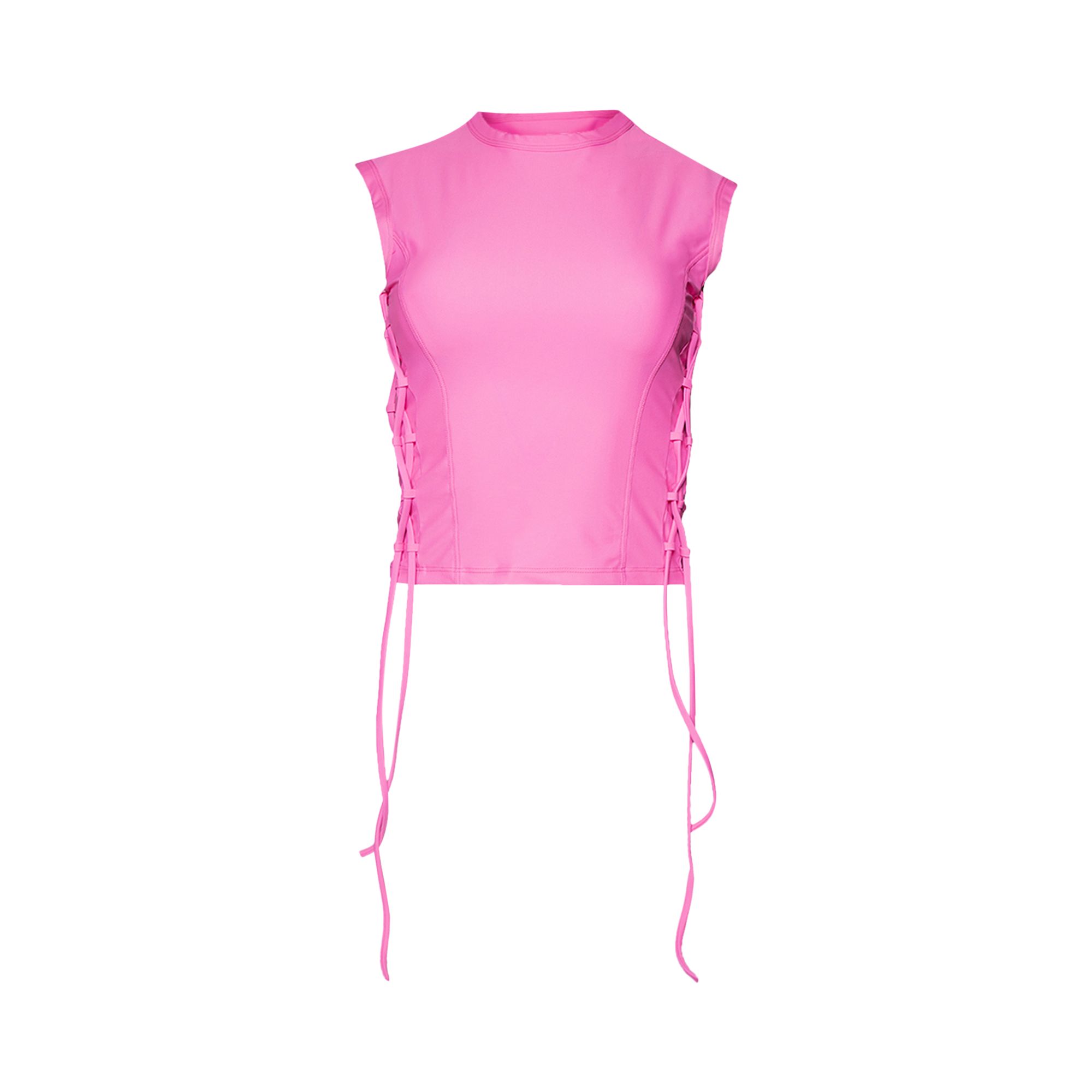 Pre-owned Vetements Tank Top With Laces 'hot Pink'