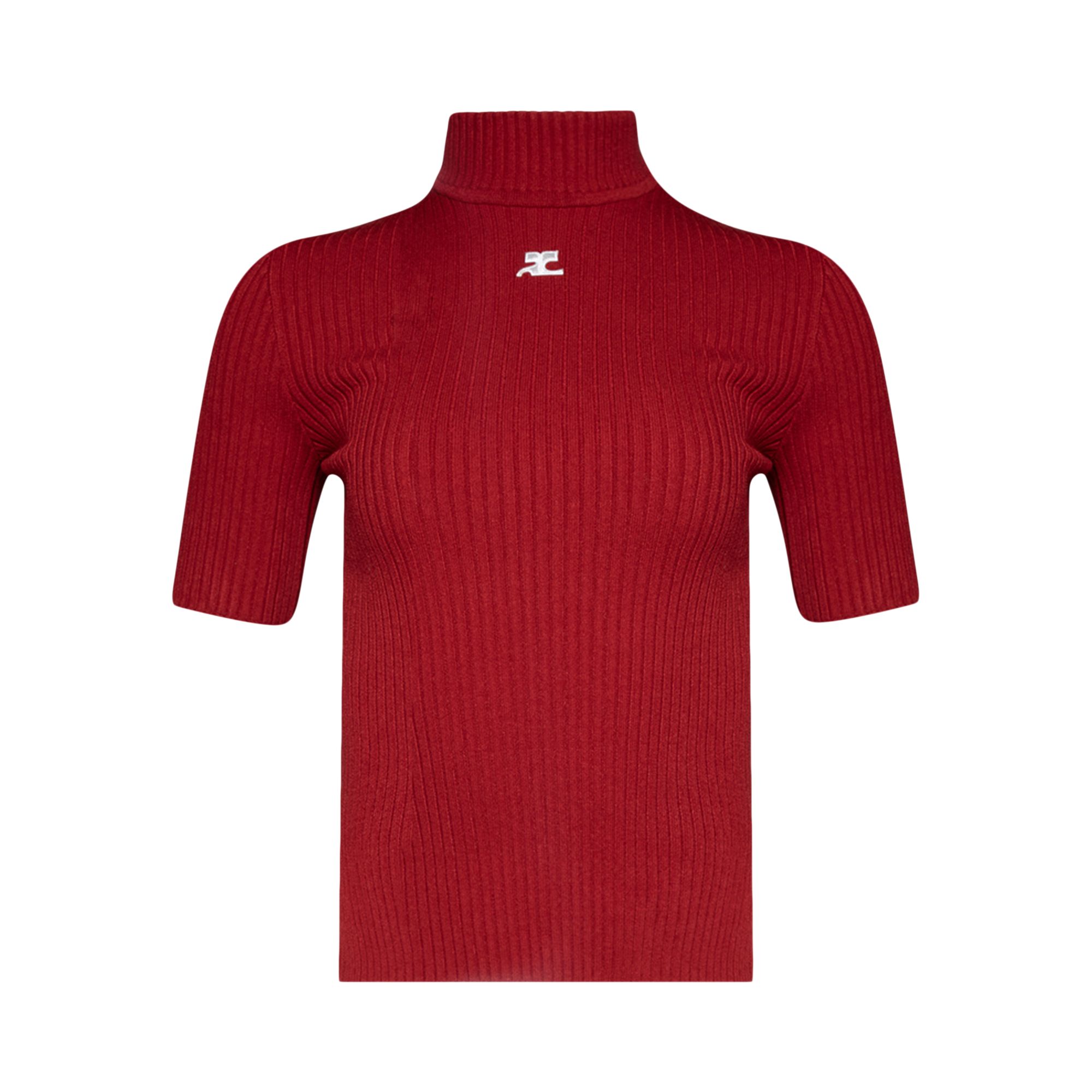 Pre-owned Courrèges Reedition Knit Short-sleeve Jumper 'red'