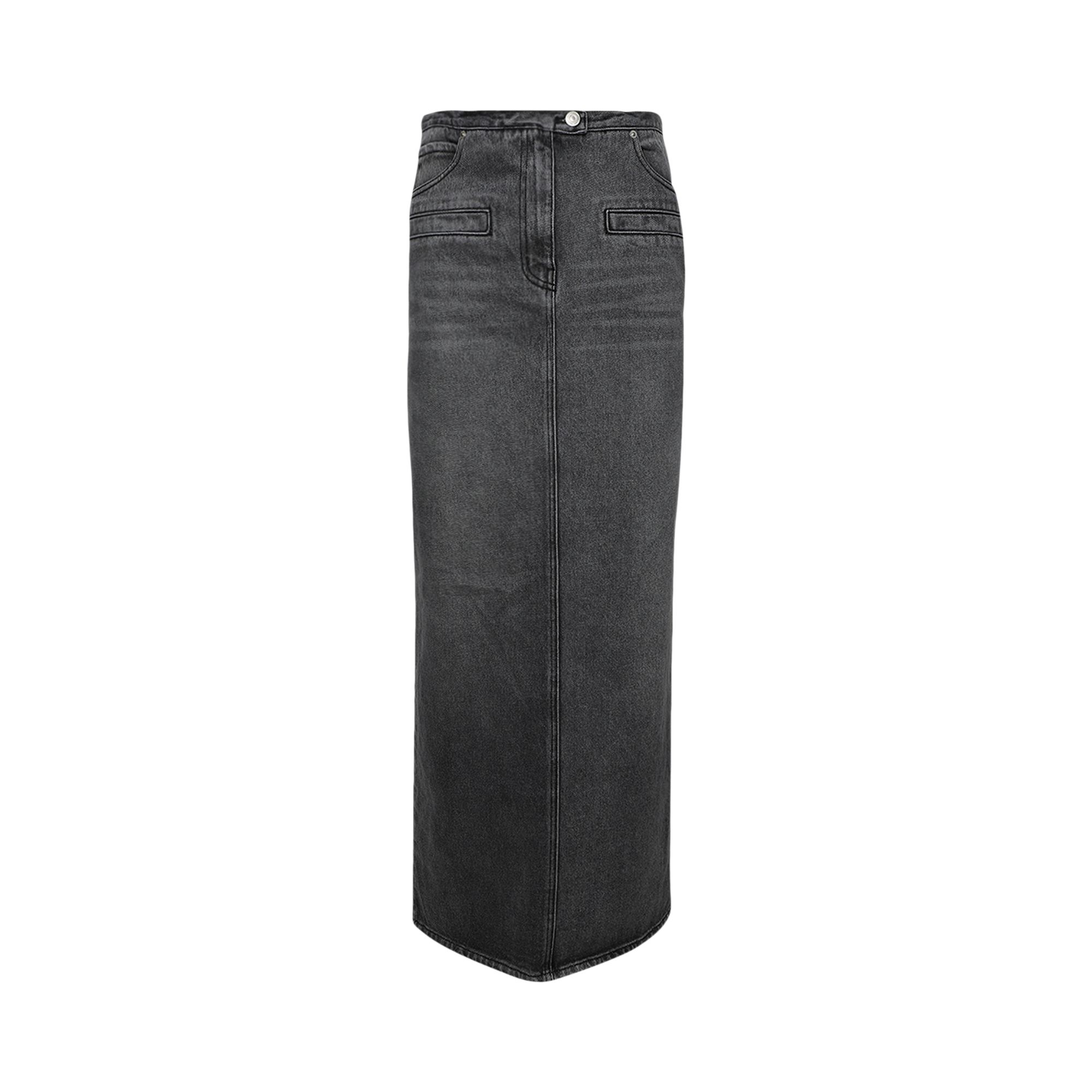 Pre-owned Courrèges Heritage Stone Denim Long Skirt 'stone Washed Grey' | Women's Size 34