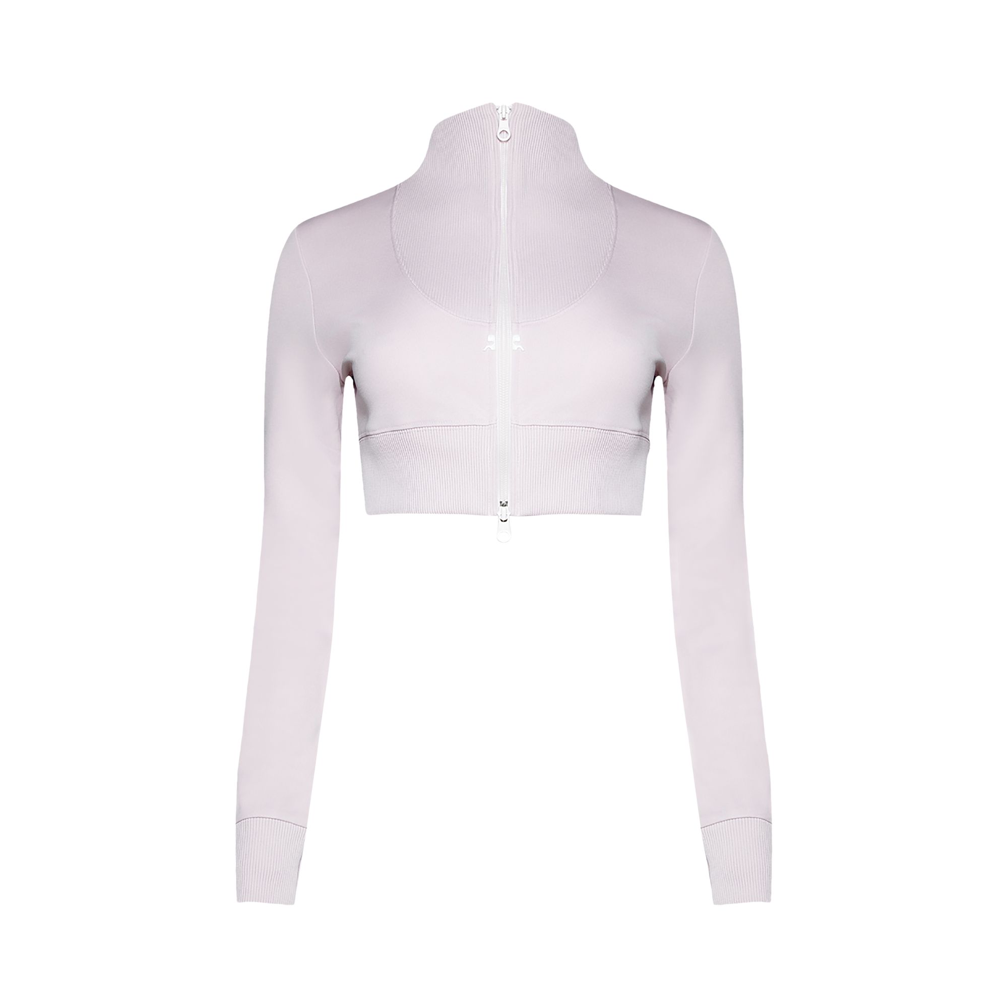 Courrèges Maxi Rib Tracksuit Cropped Jacket 'Powder Pink' | Women's Size S