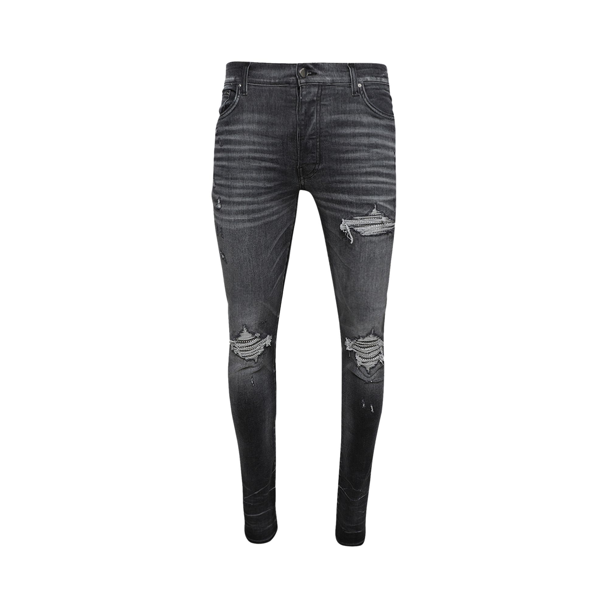 Pre-owned Amiri Crystal Mx1 Jean 'storm Grey' | Men's Size 31