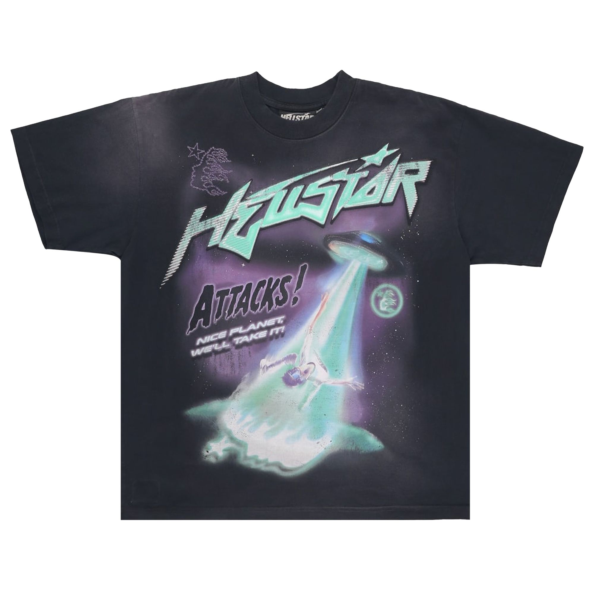 Hellstar Attacks T-Shirt 'Black/Green' | Men's Size M