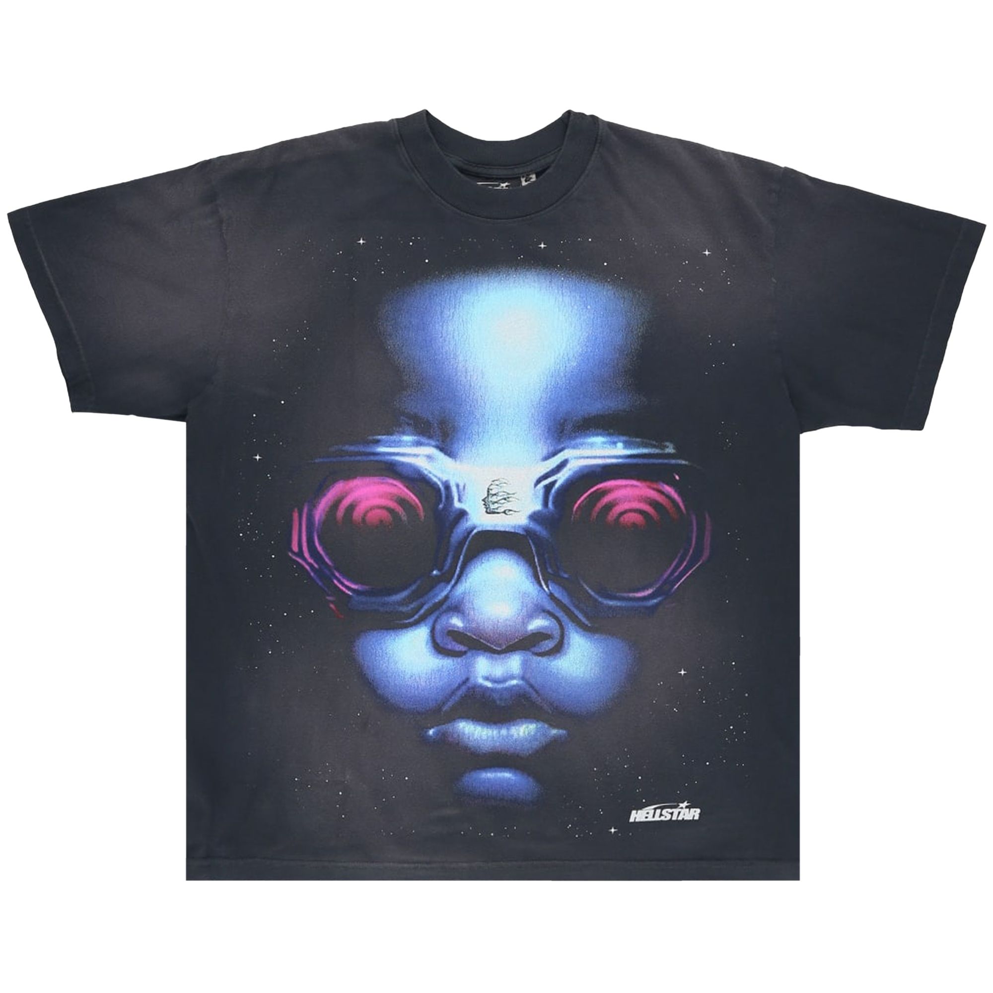 Hellstar Goggle T-Shirt 'Black/Blue' | Men's Size M