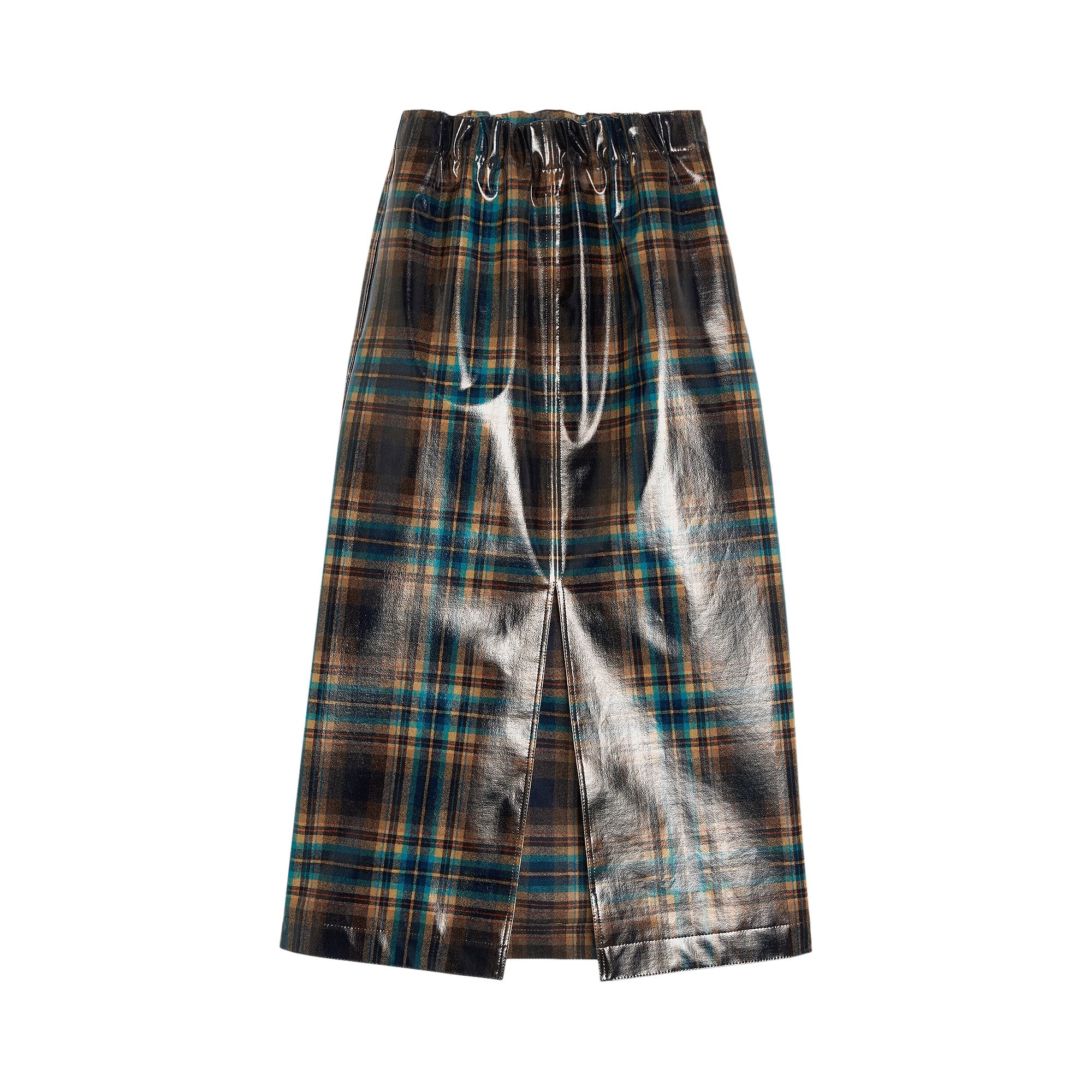 Pre-owned Maison Margiela Pendleton Check Midi Skirt 'blue/beige' | Multi-color | Women's Size 36