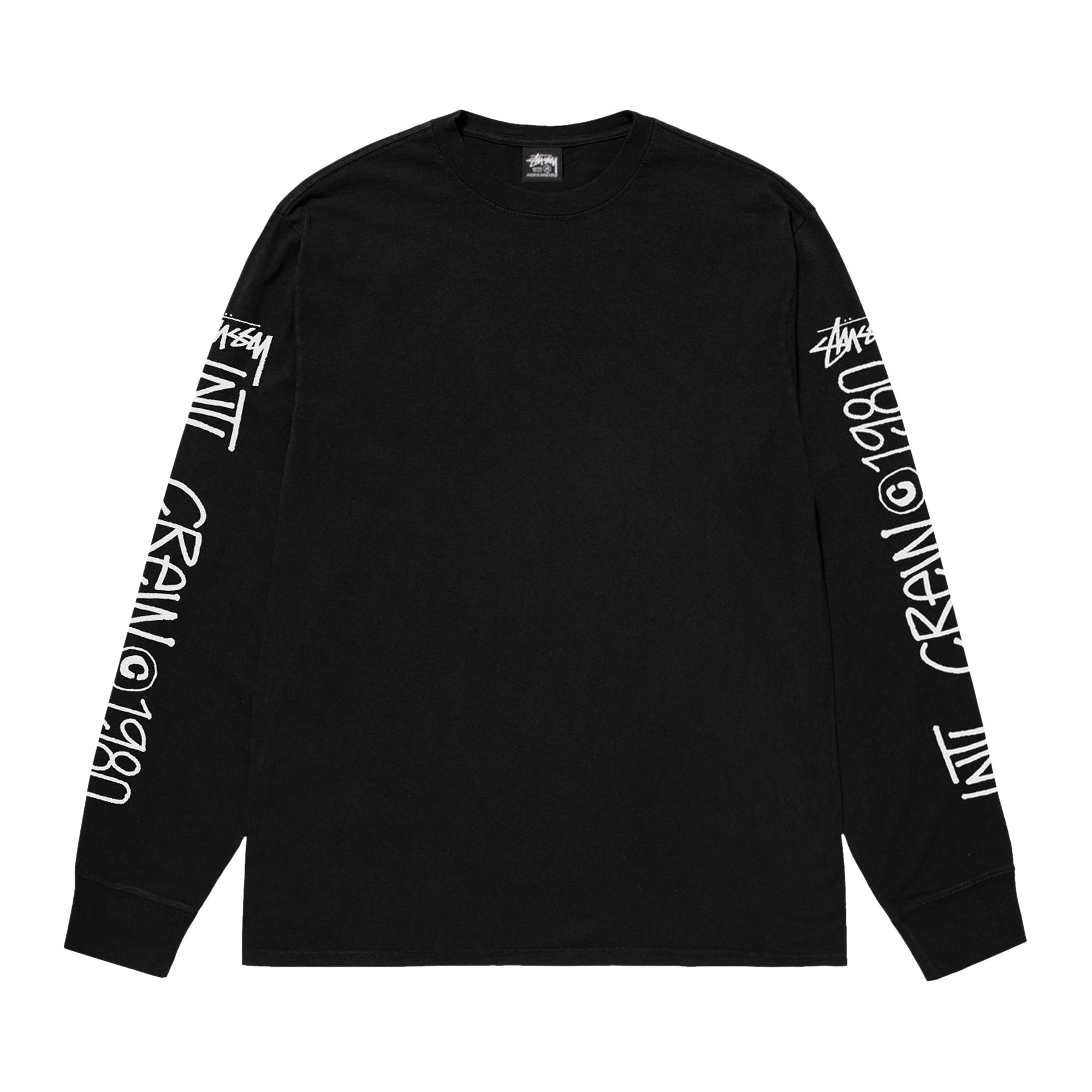 Stussy International Crew Long-Sleeve Tee 'Black' | Men's Size M