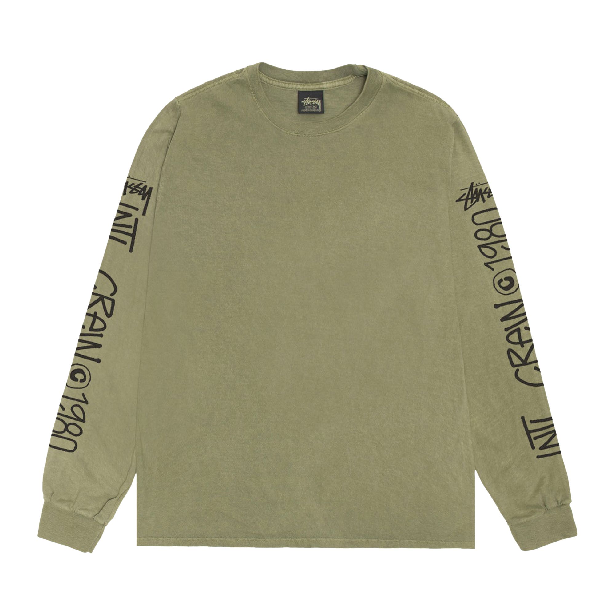 Stussy International Crew Long-Sleeve Tee 'Olive' | Green | Men's Size L