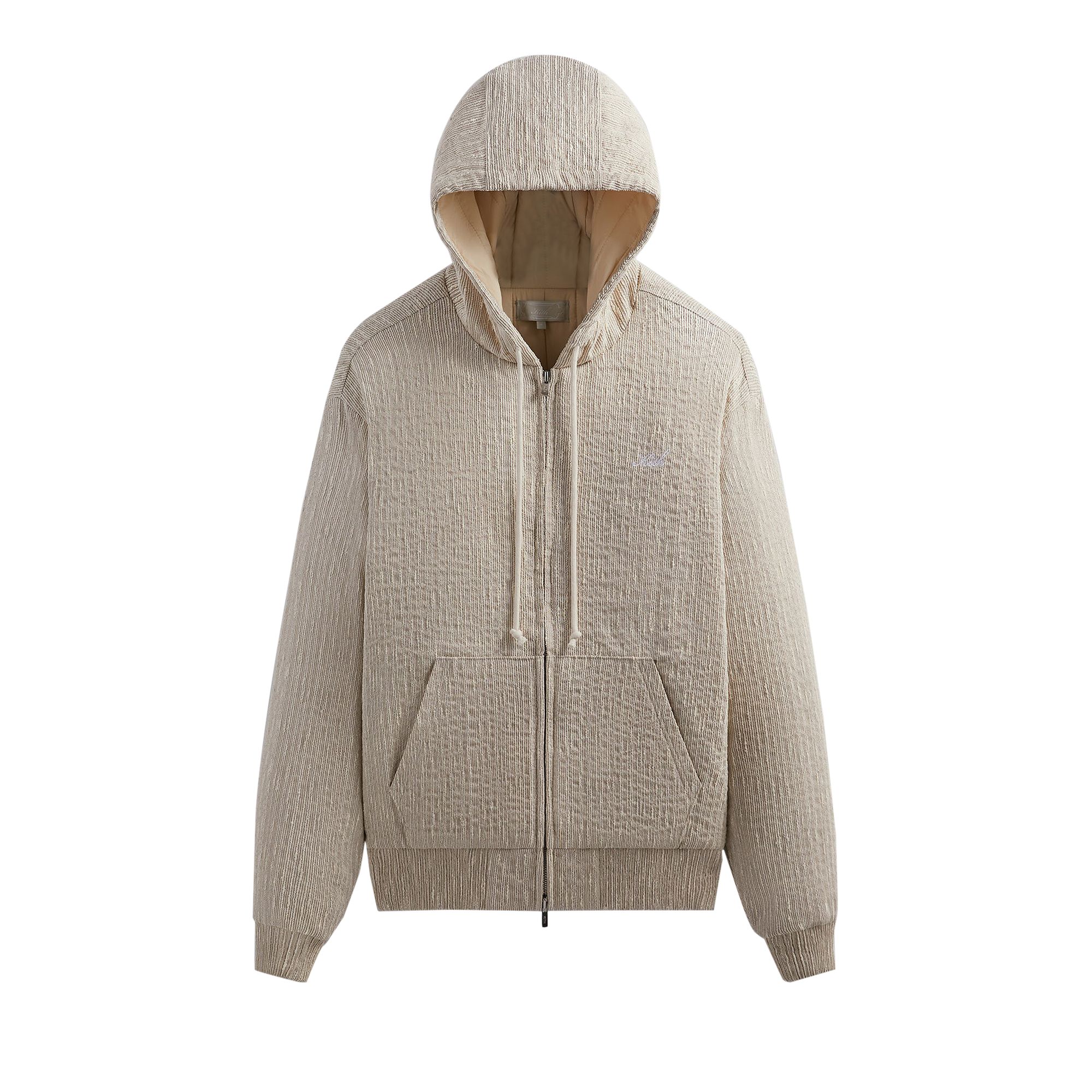 Kith Slub Boucle Sierra Zip Hoodie 'Canvas' | Cream | Men's Size XL