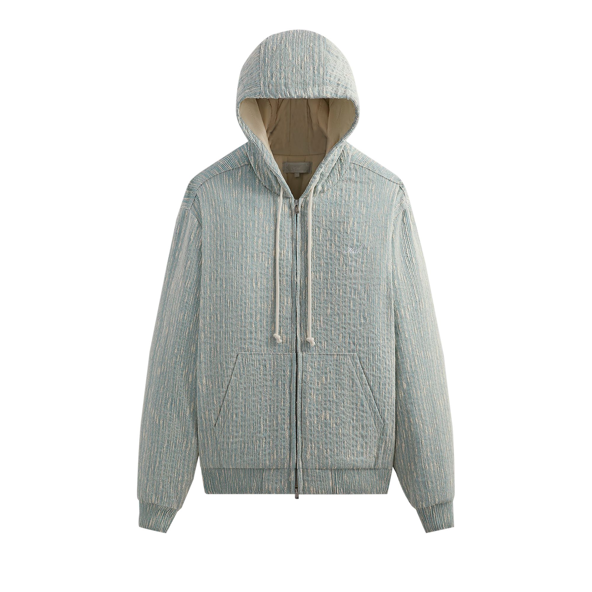 Kith Slub Boucle Sierra Zip Hoodie 'Glaze' | Green | Men's Size L