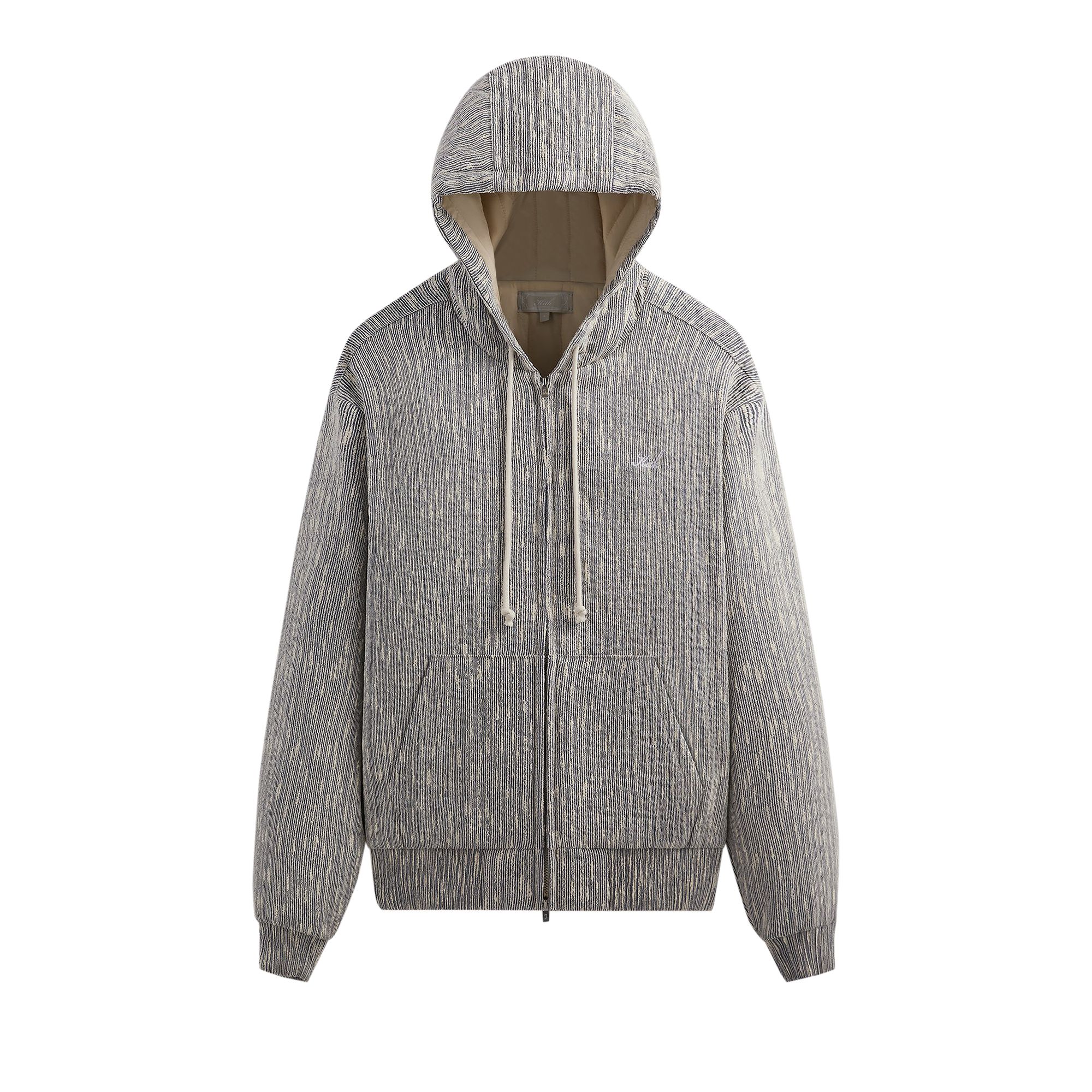 Pre-owned Kith Slub Boucle Sierra Zip Hoodie 'ink' In Black