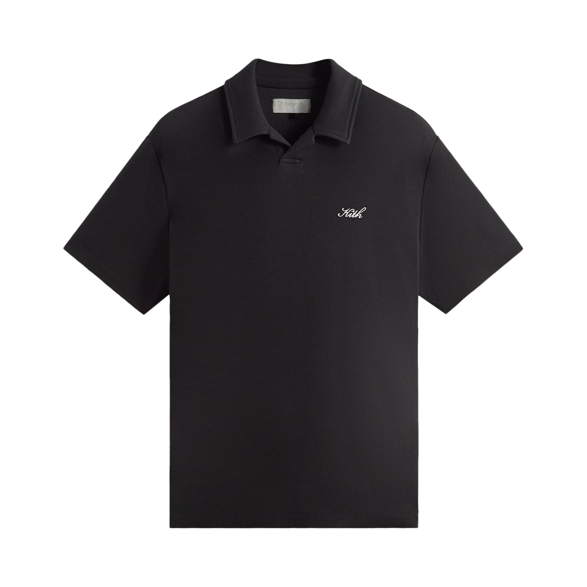 Pre-owned Kith Micro Waffle Drew Polo 'black' | Men's Size Xl