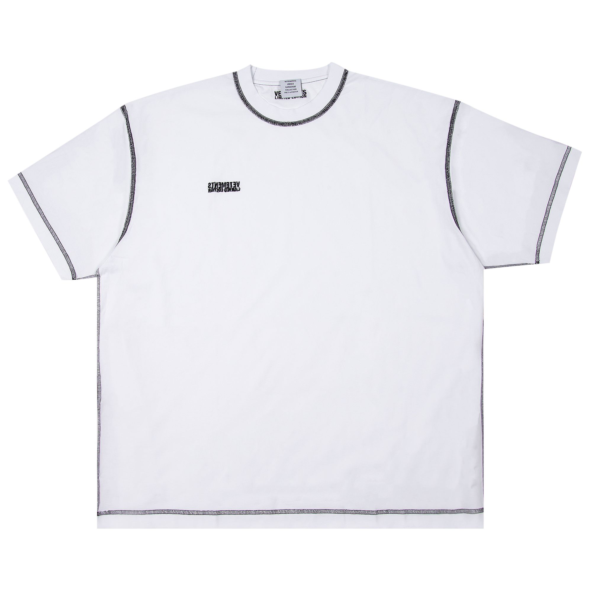 Pre-owned Vetements Inside Out Embroidered Logo T-shirt 'white' | Men's Size M