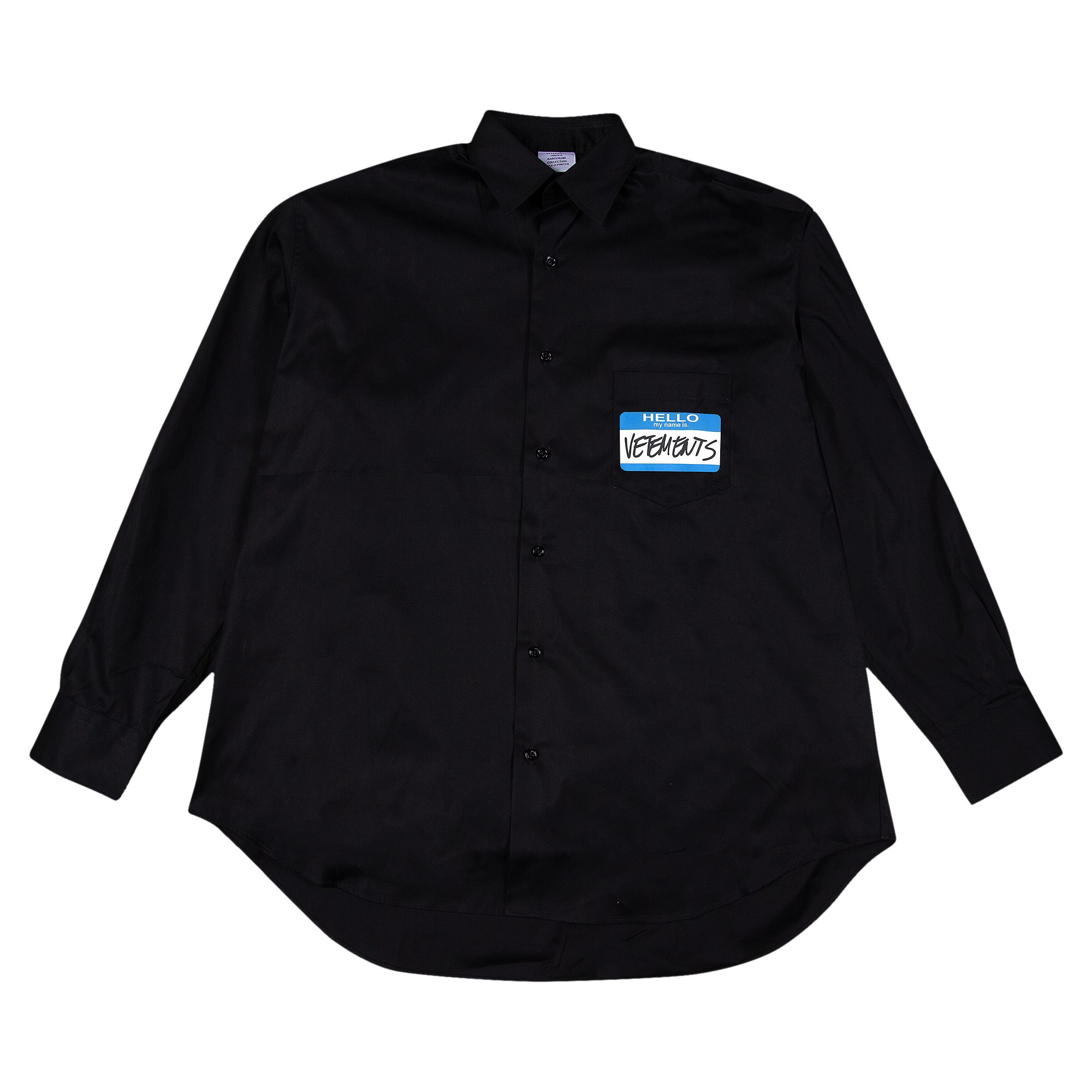 Pre-owned Vetements My Name Is Shirt 'black' | Men's Size Xl