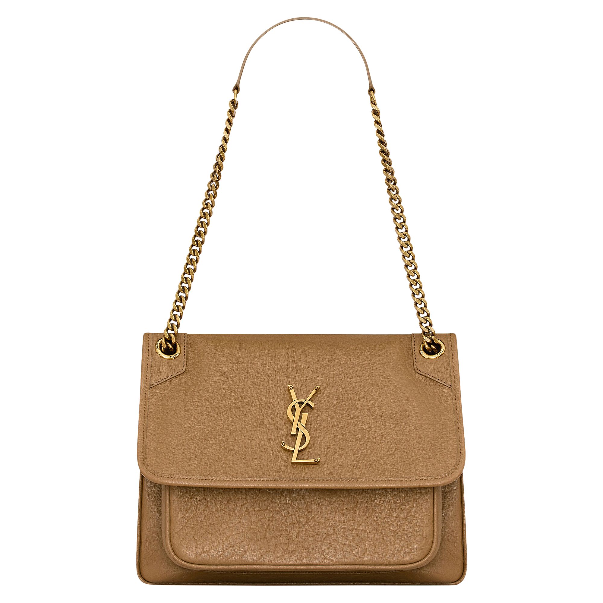 Pre-owned Saint Laurent Medium Niki Chain Bag 'dark Cork' In Tan