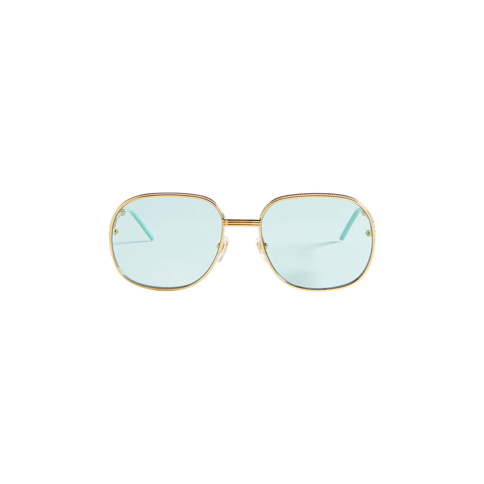 Casablanca Square Metal Sunglasses With Solid Lens 'Yellow Gold/Silver/Mint/Mint' | Men's Size Onesize