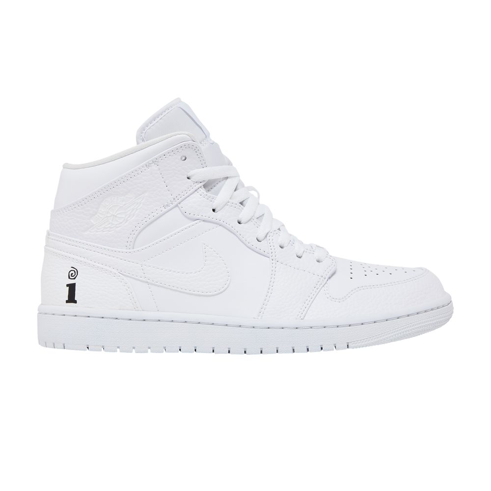 Interscope Records x Air Jordan 1 Mid 'Triple White' | Men's Size 9 - 554724-130-INTERSCOPE