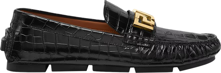 Versace Greca Loafer 'Croc - Black Gold'
