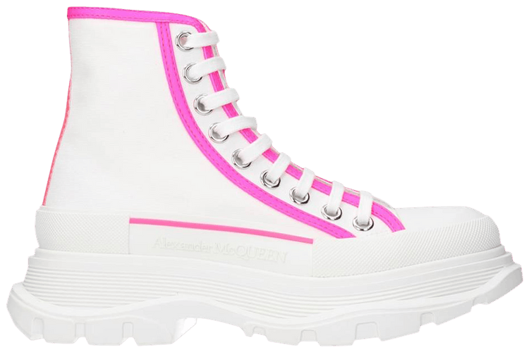 Alexander McQueen Wmns Tread Slick Boot 'White Fluo Pink'