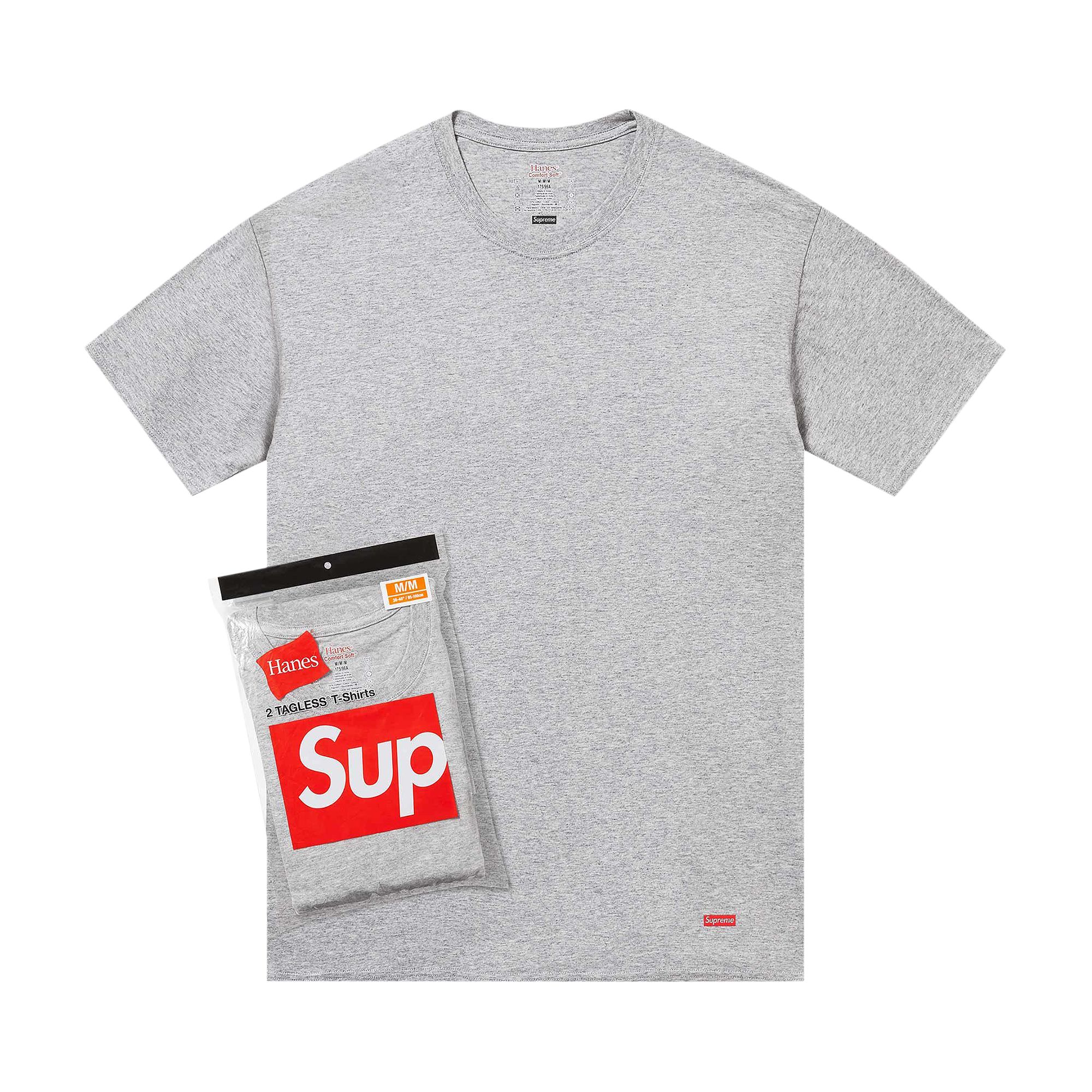 SUPREME SUPREME X HANES TAGLESS TEES (2 PACK) 'HEATHER GREY'