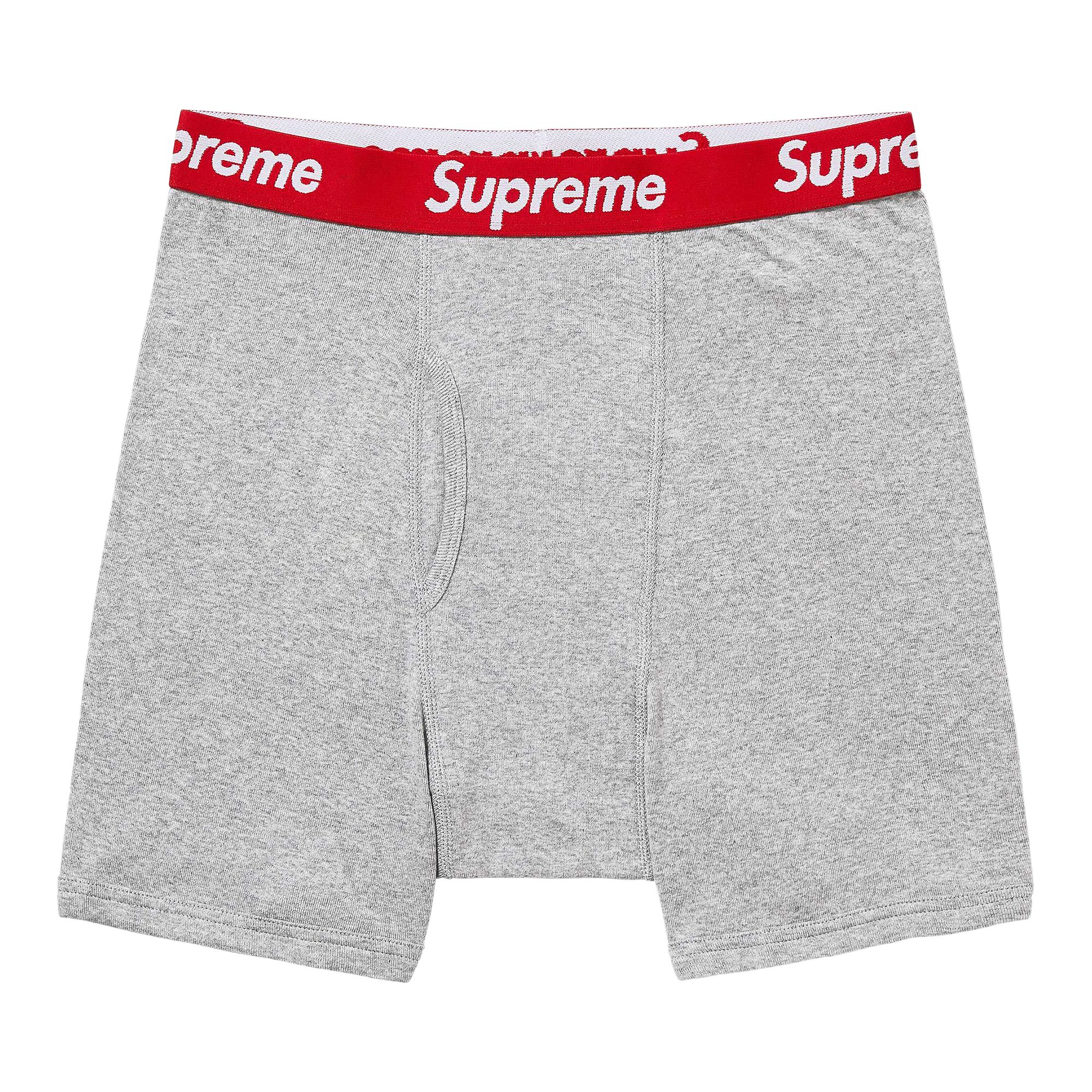 Pre-owned Supreme X Hanes Boxer Briefs (2 Pack) 'heather Grey'