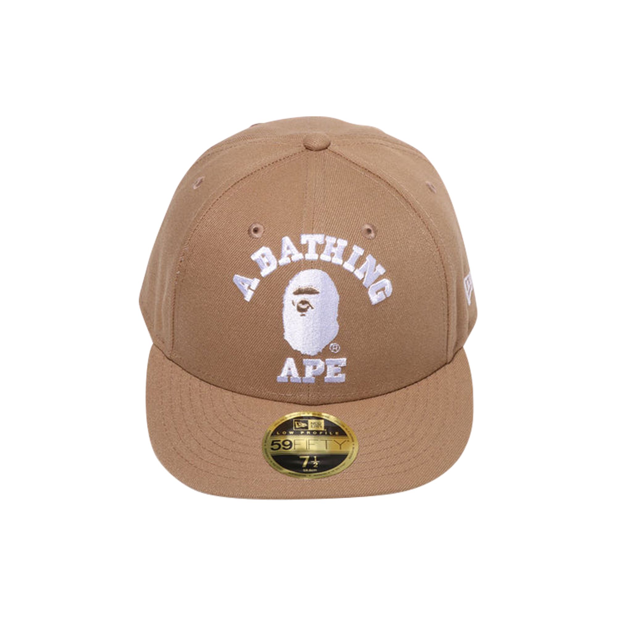 Pre-owned Bape College New Era 59fifty Low Profile Cap 'beige' | Tan | Men's Size L