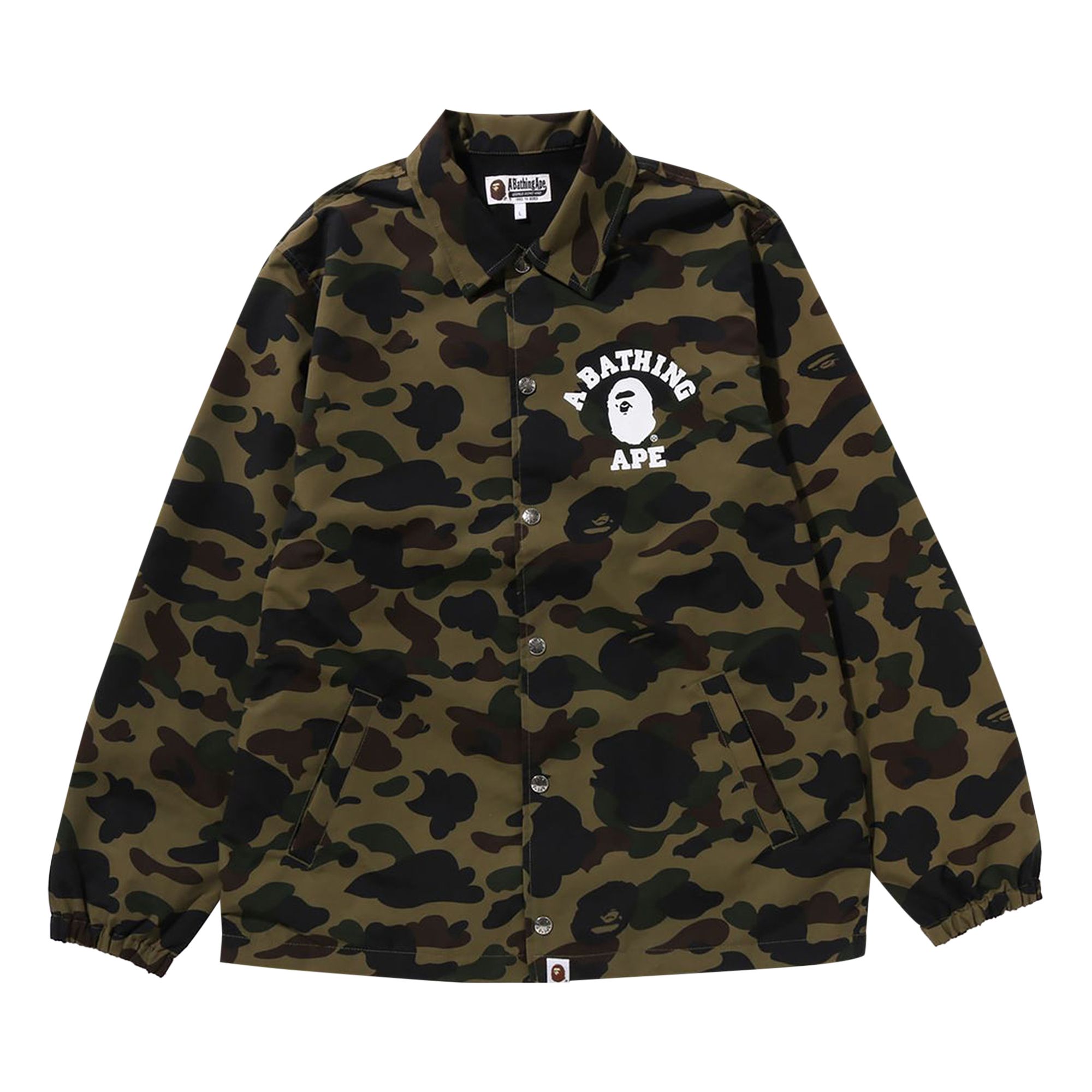 Pre-owned Bape 1st Camo Nylon Tussah Coach Jacket 'green'