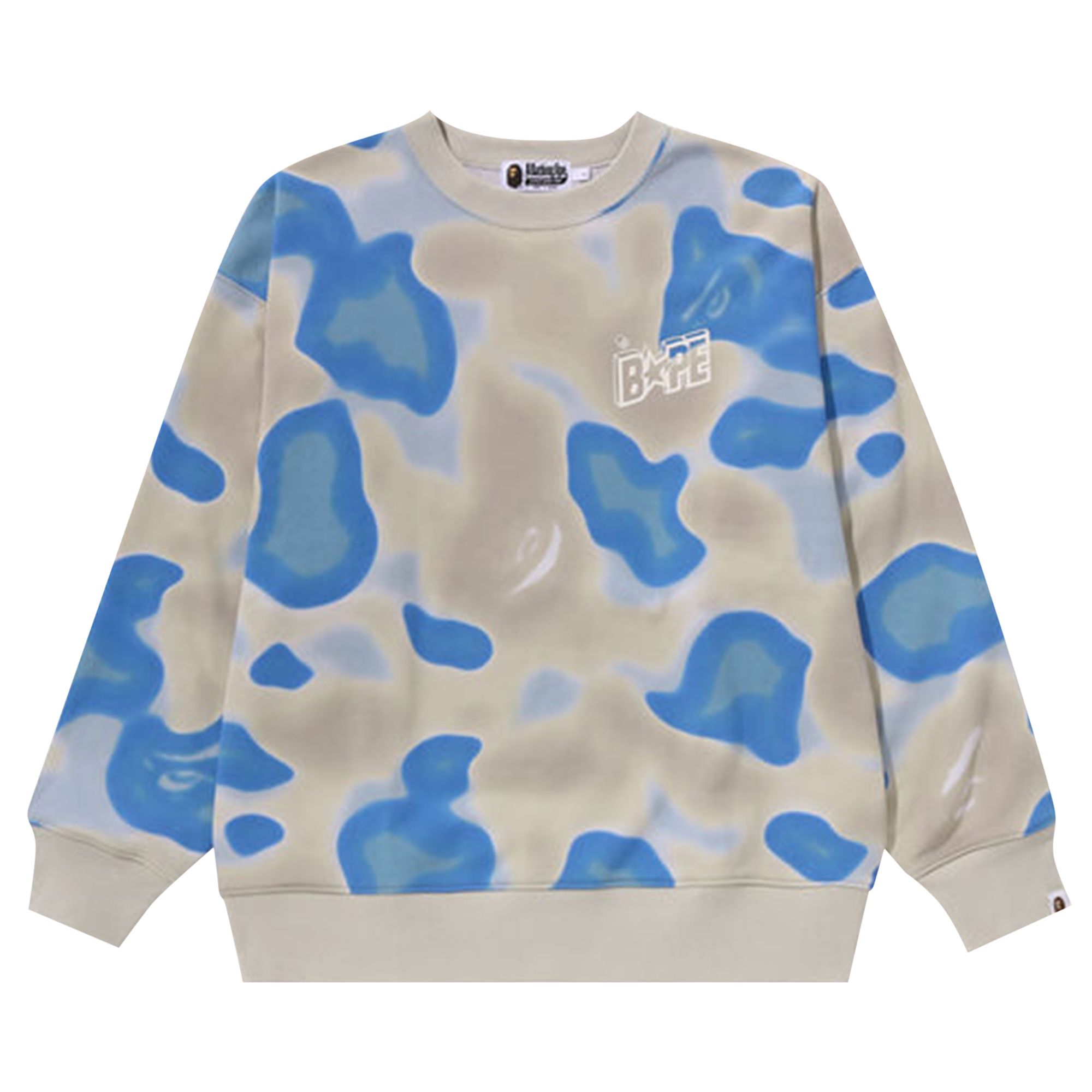 Pre-owned Bape Liquid Camo Sta Crewneck Sweater 'blue' | Men's Size S