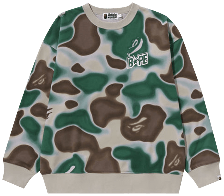 Buy BAPE Liquid Camo Bape Sta Crewneck Sweater Olive Drab 1K30