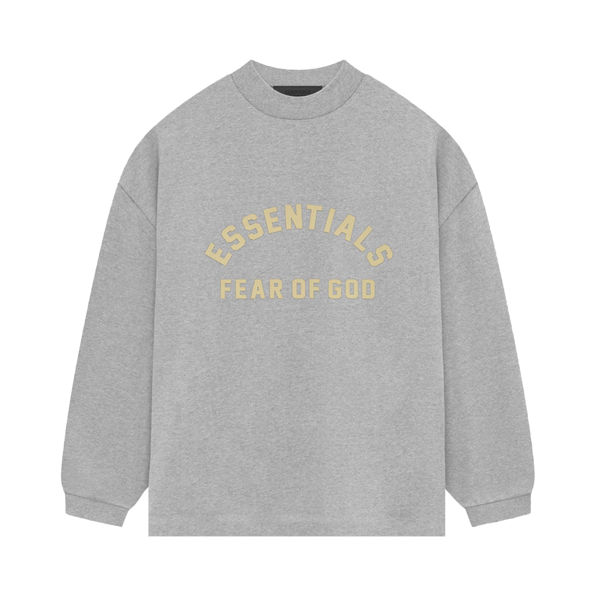 Fear of God Essentials Heavy Jersey Long-Sleeve T-Shirt 'Light Heather Grey' | Men's Size 2XS